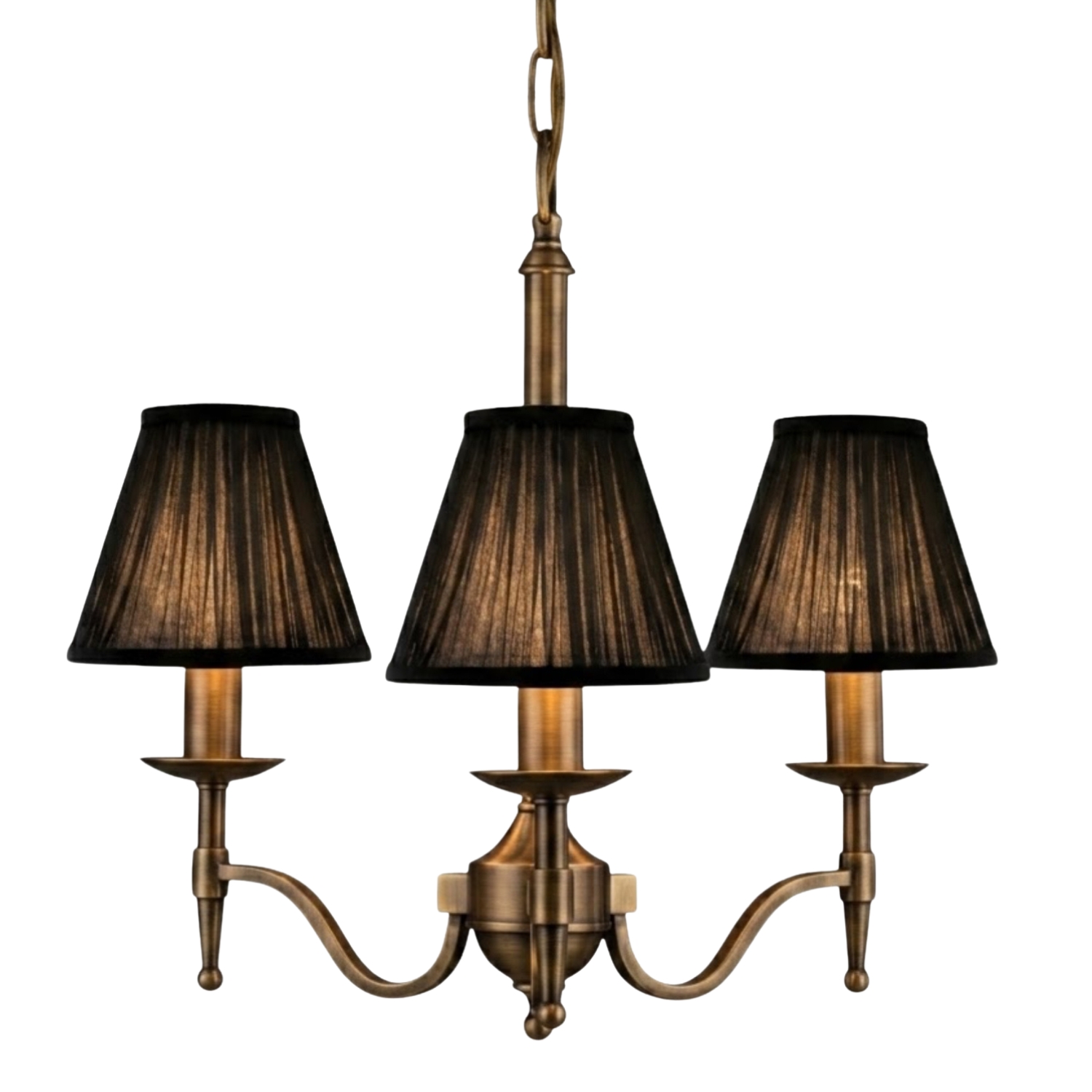 Stanford 3 Light Bronze Chandelier - Black