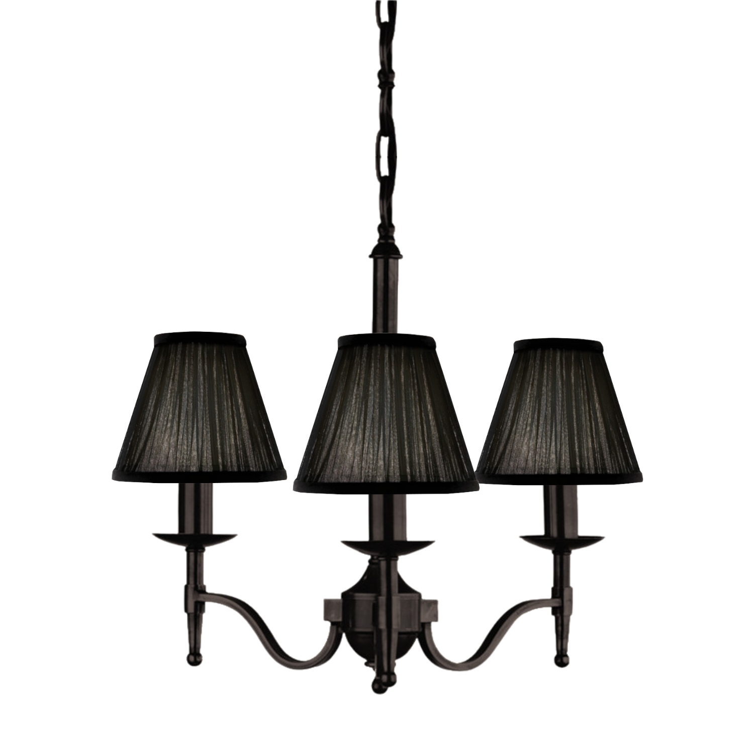 Stanford 3 Light Bronze Chandelier - Black