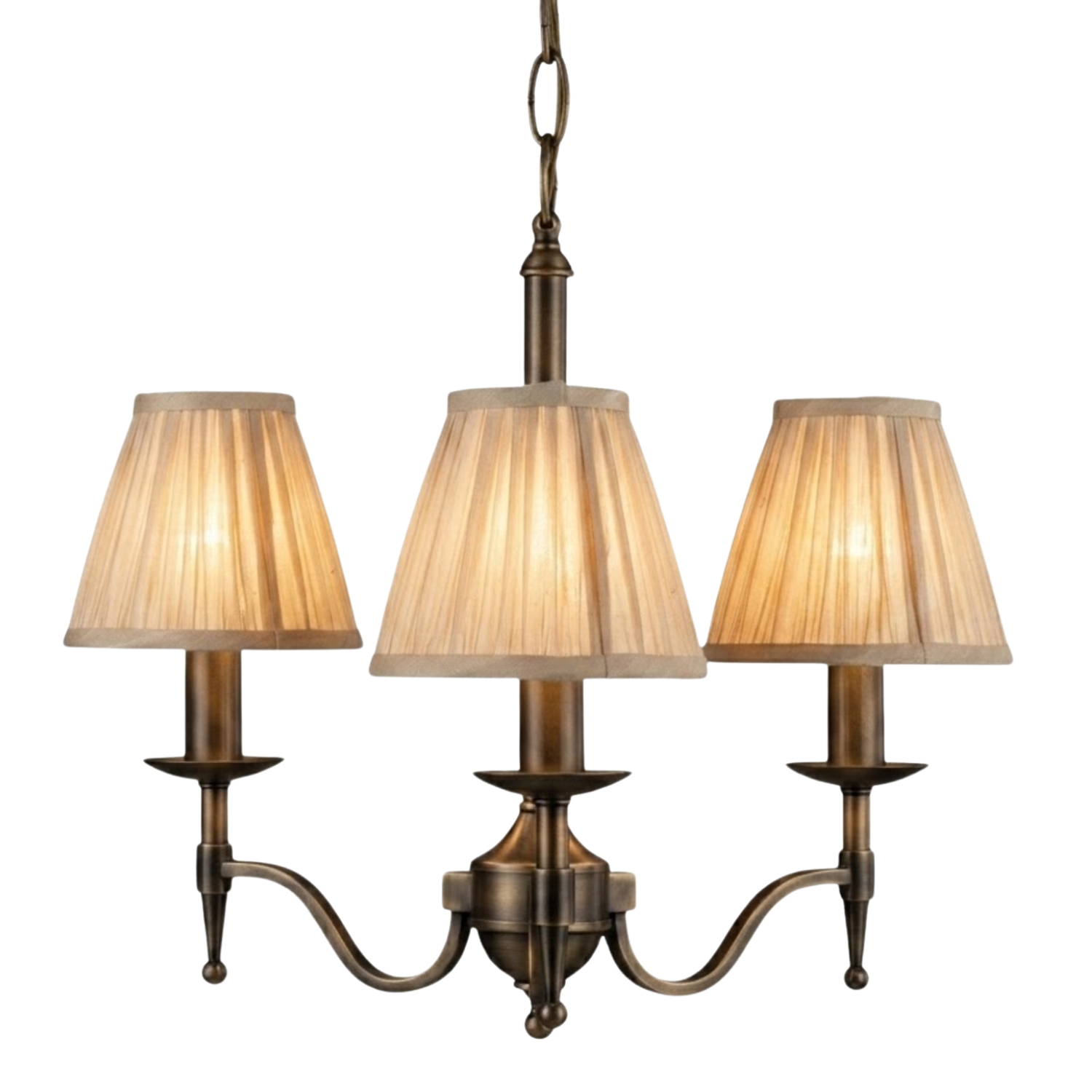 Stanford 3 Light Bronze Chandelier - Shimmer Grey