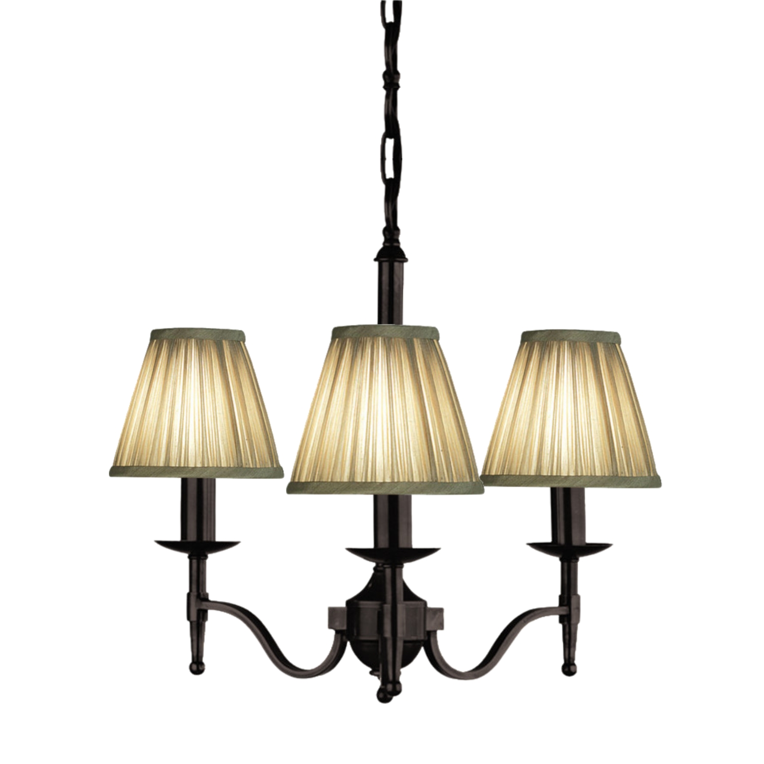 Stanford 3 Light Bronze Chandelier - Shimmer Grey