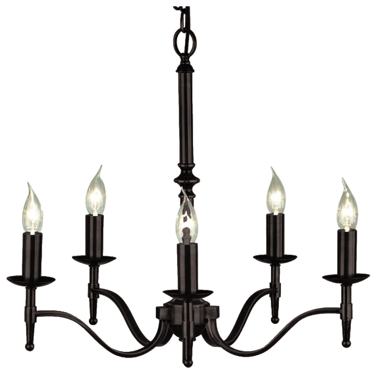 Stanford 5 Light Candle Bronze Chandelier