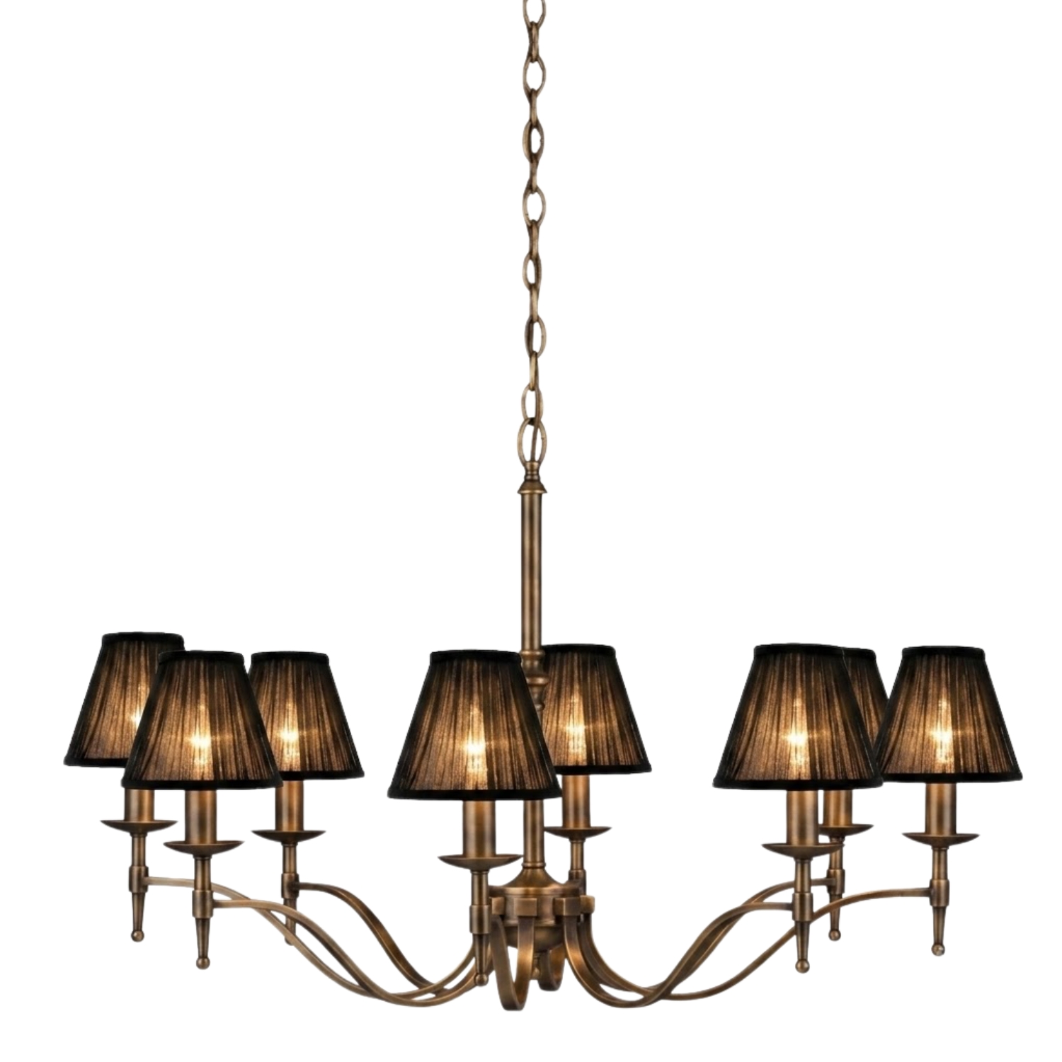 Stanford 8 Light Bronze Chandelier - Black