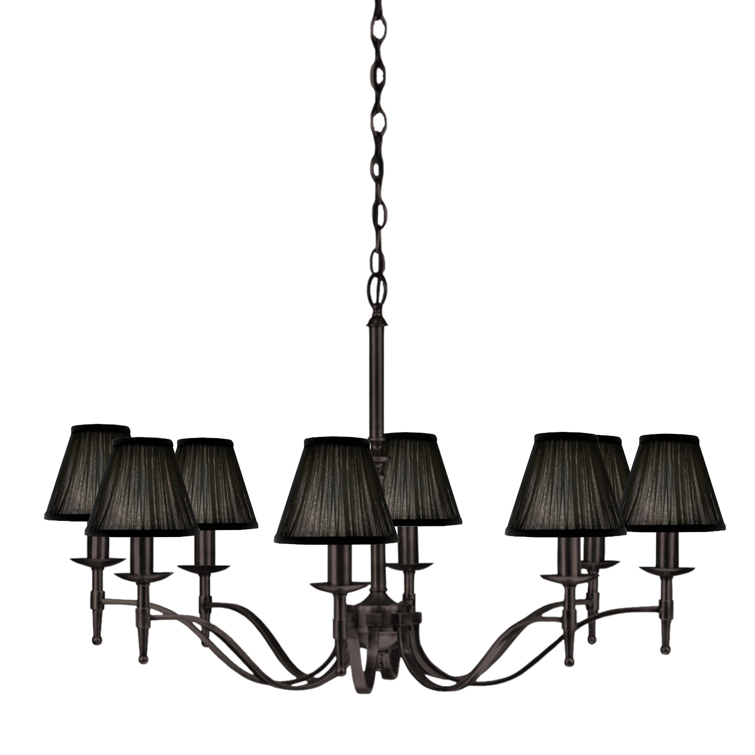 Stanford 8 Light Bronze Chandelier - Black