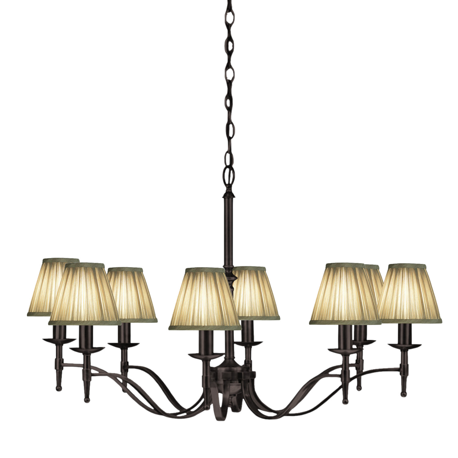 Stanford 8 Light Bronze Chandelier - Shimmer Grey