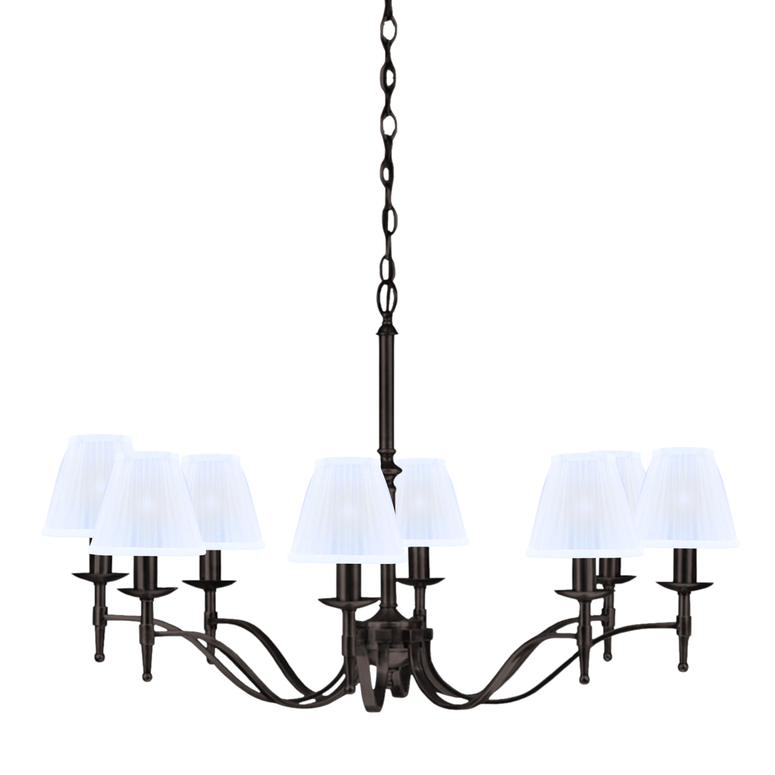 Stanford 8 Light Bronze Chandelier - White