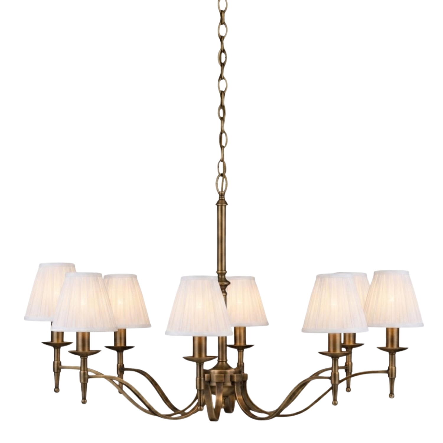 Stanford 8 Light Bronze Chandelier - White