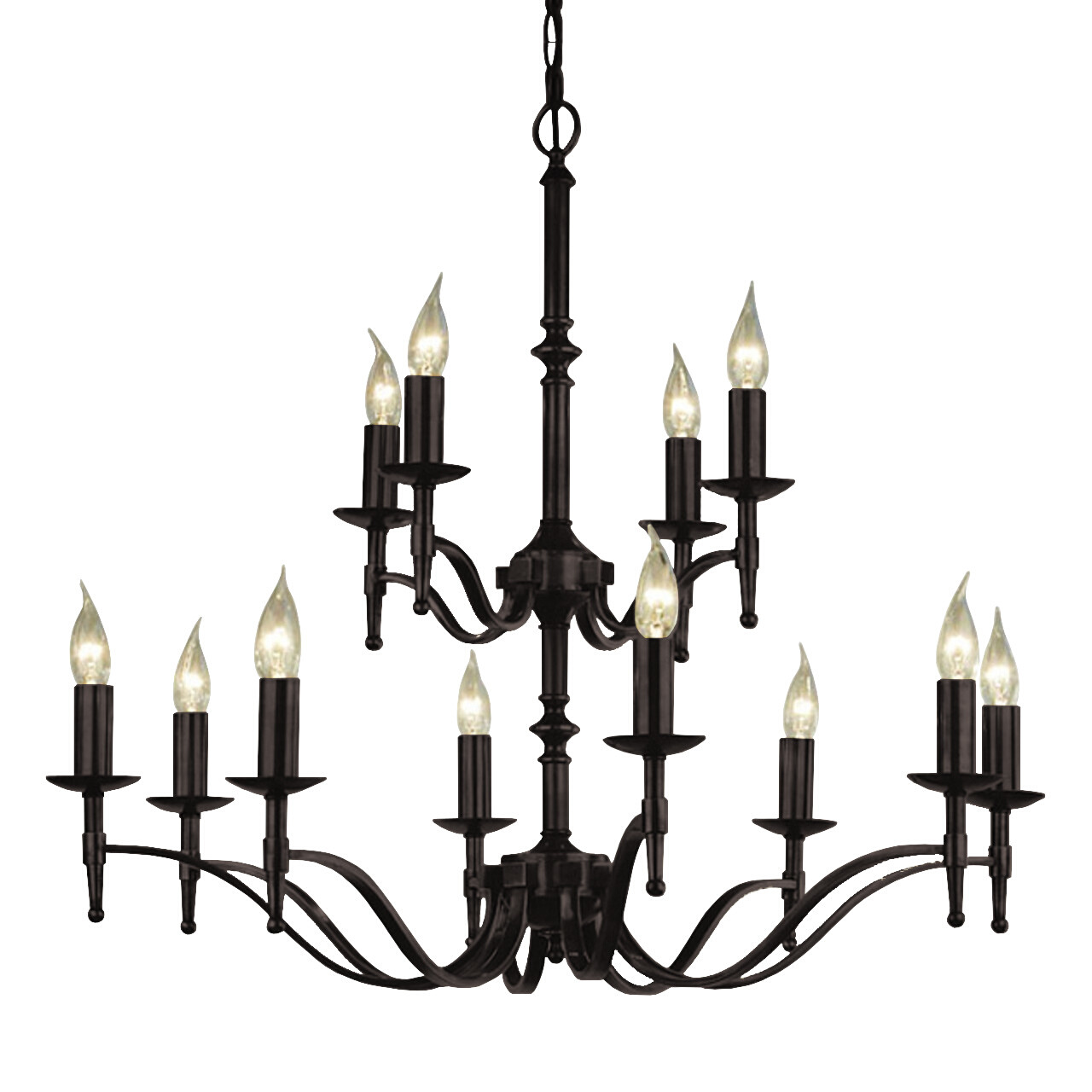 Stanford 12 Light Candle Bronze Chandelier