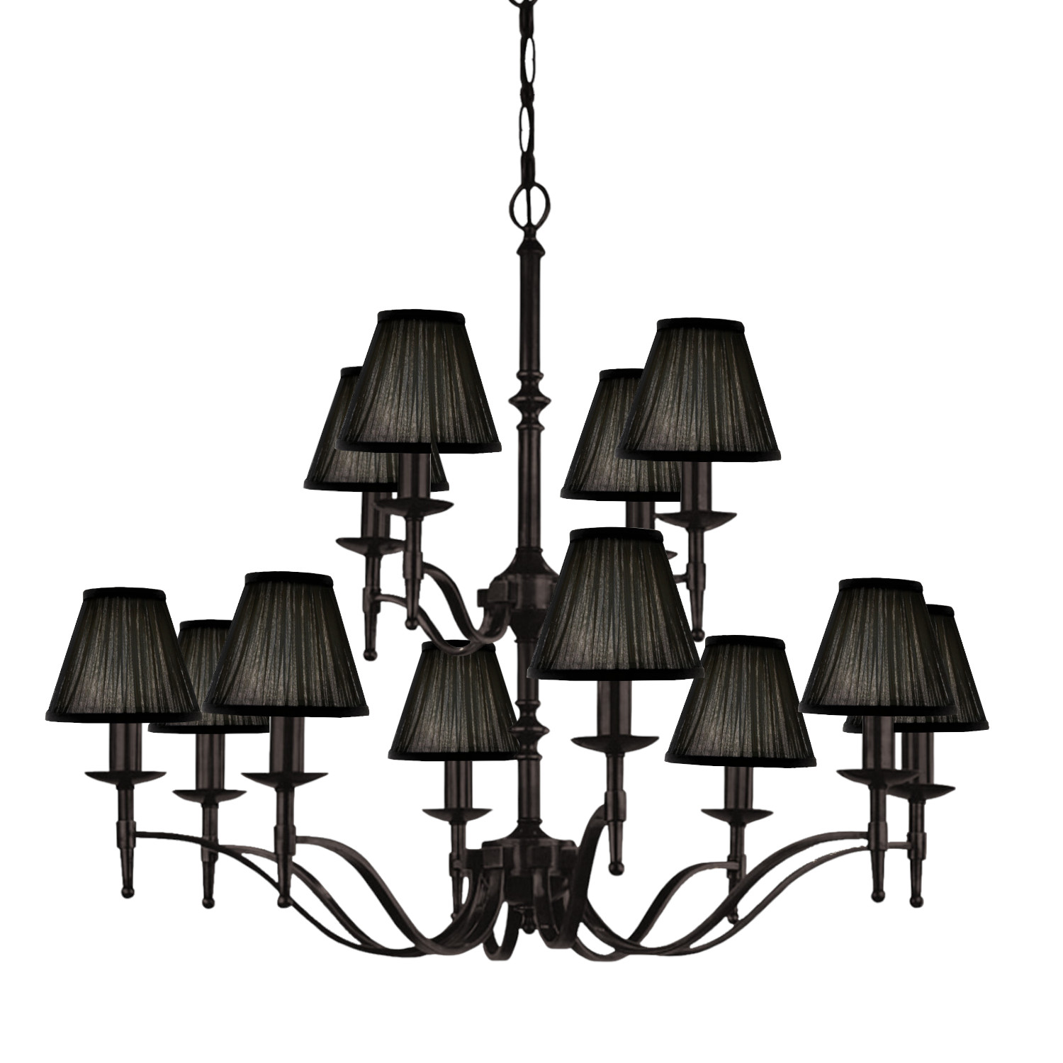 Stanford 12 Light Bronze Chandelier - Black