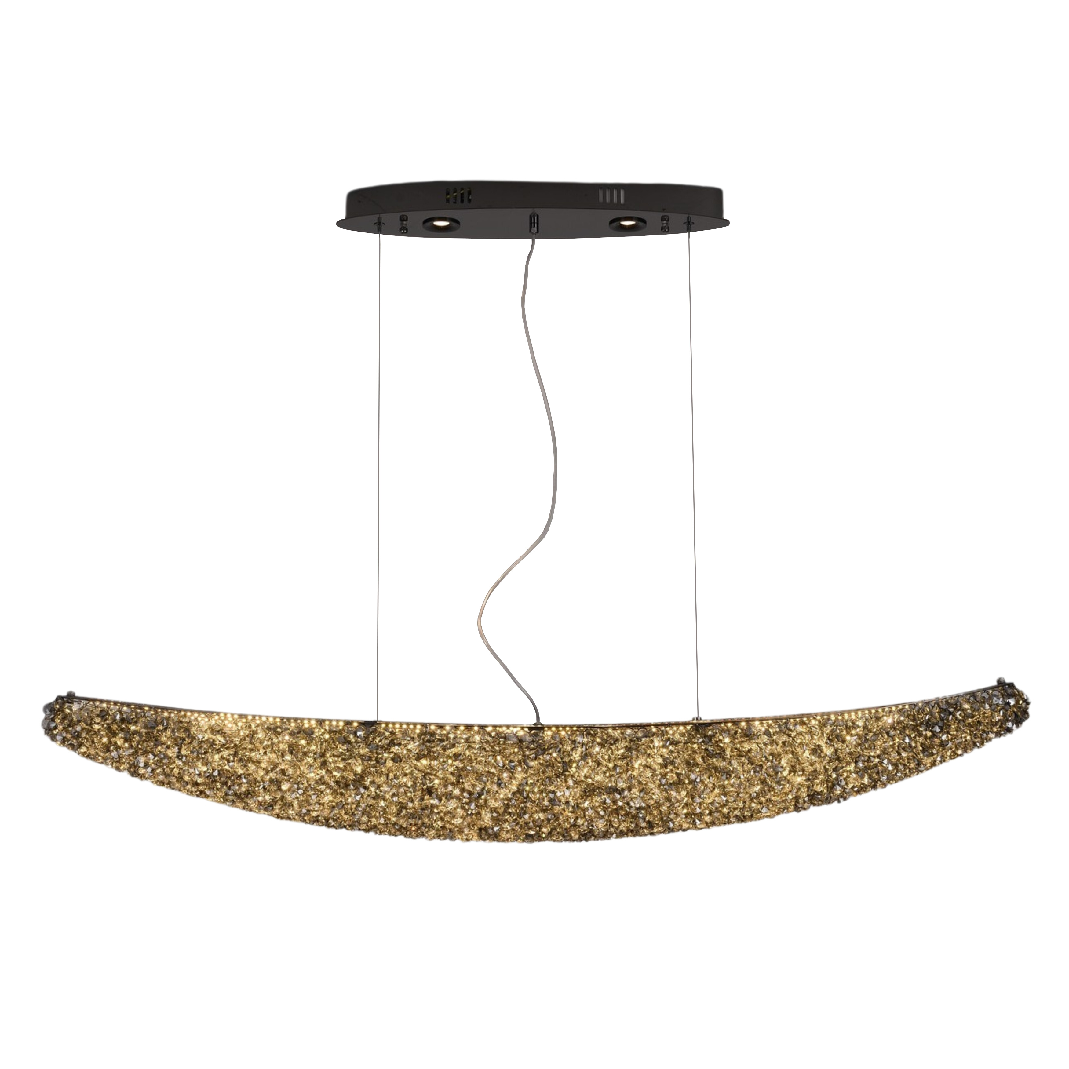 Silica Black Crystal Arched LED Pendant Light