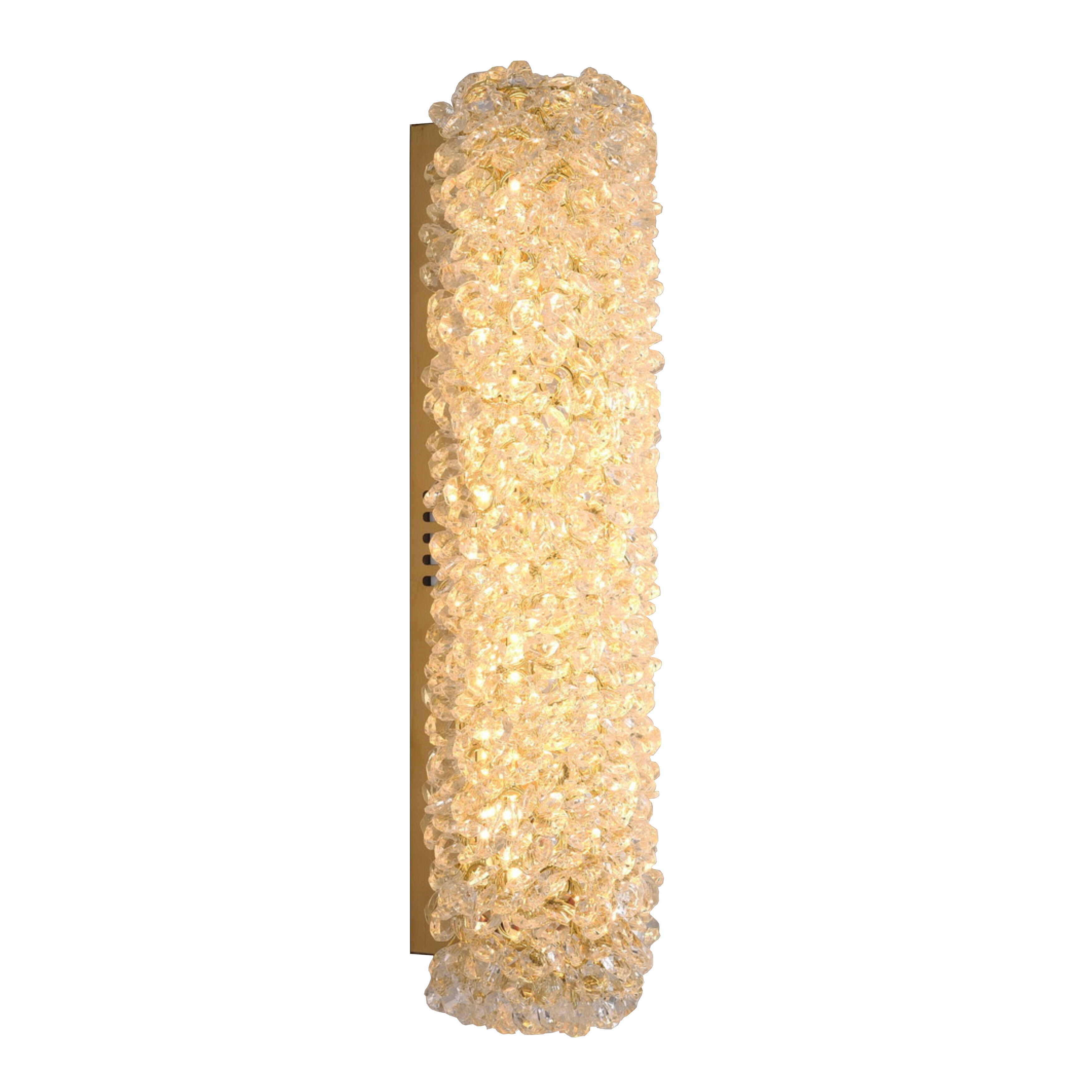 Silica Golden Rock Crystal LED Wall Light