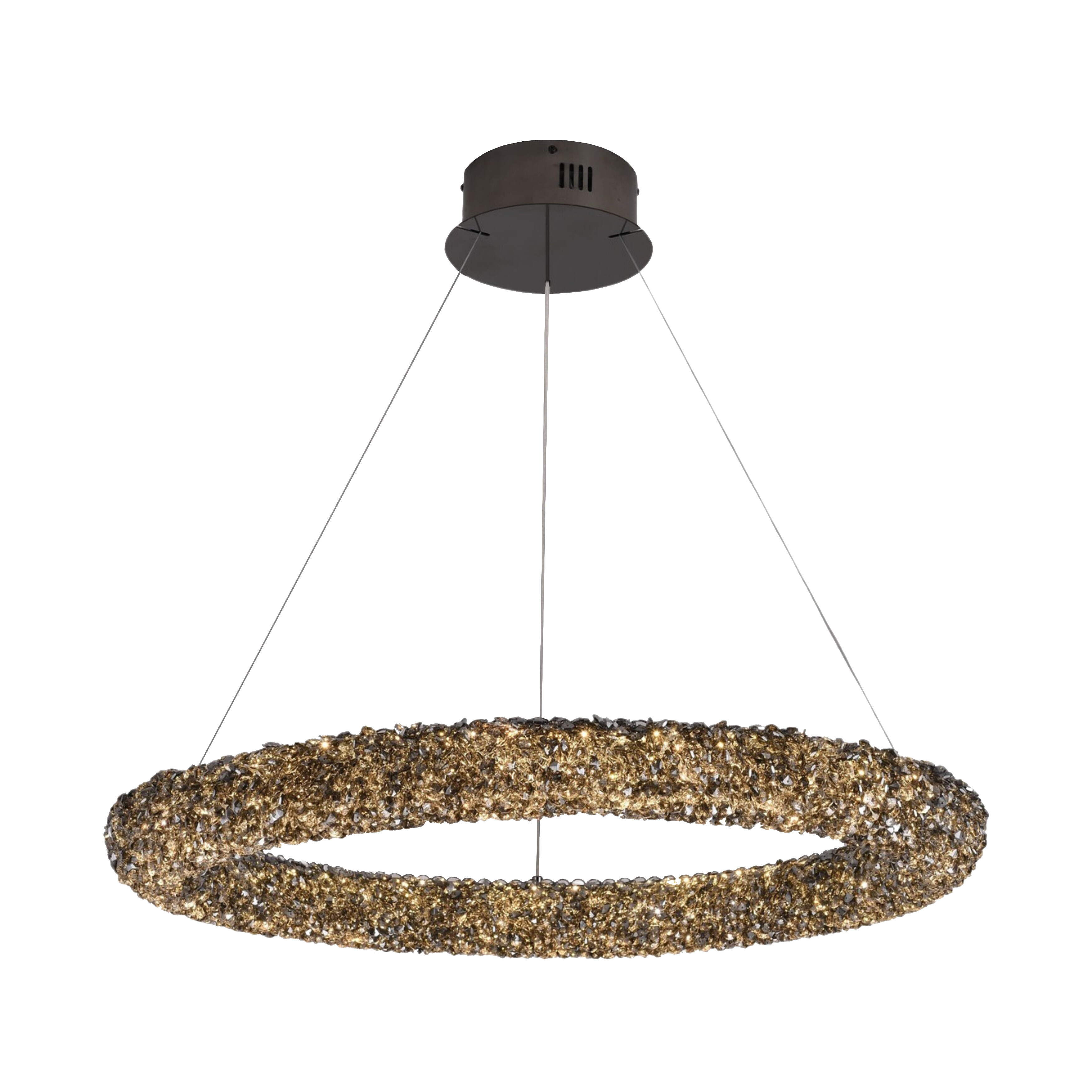 Silica Black Crystal Torus LED Pendant Light