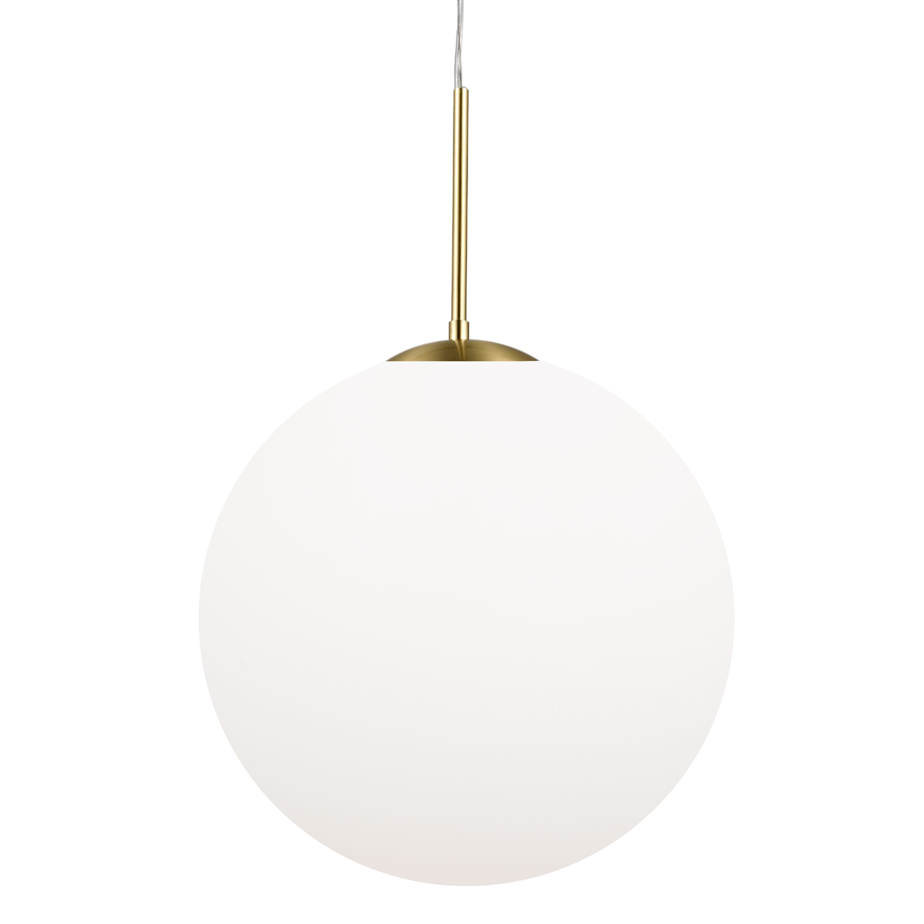 Kule White Blown Glass Brass LED Pendant