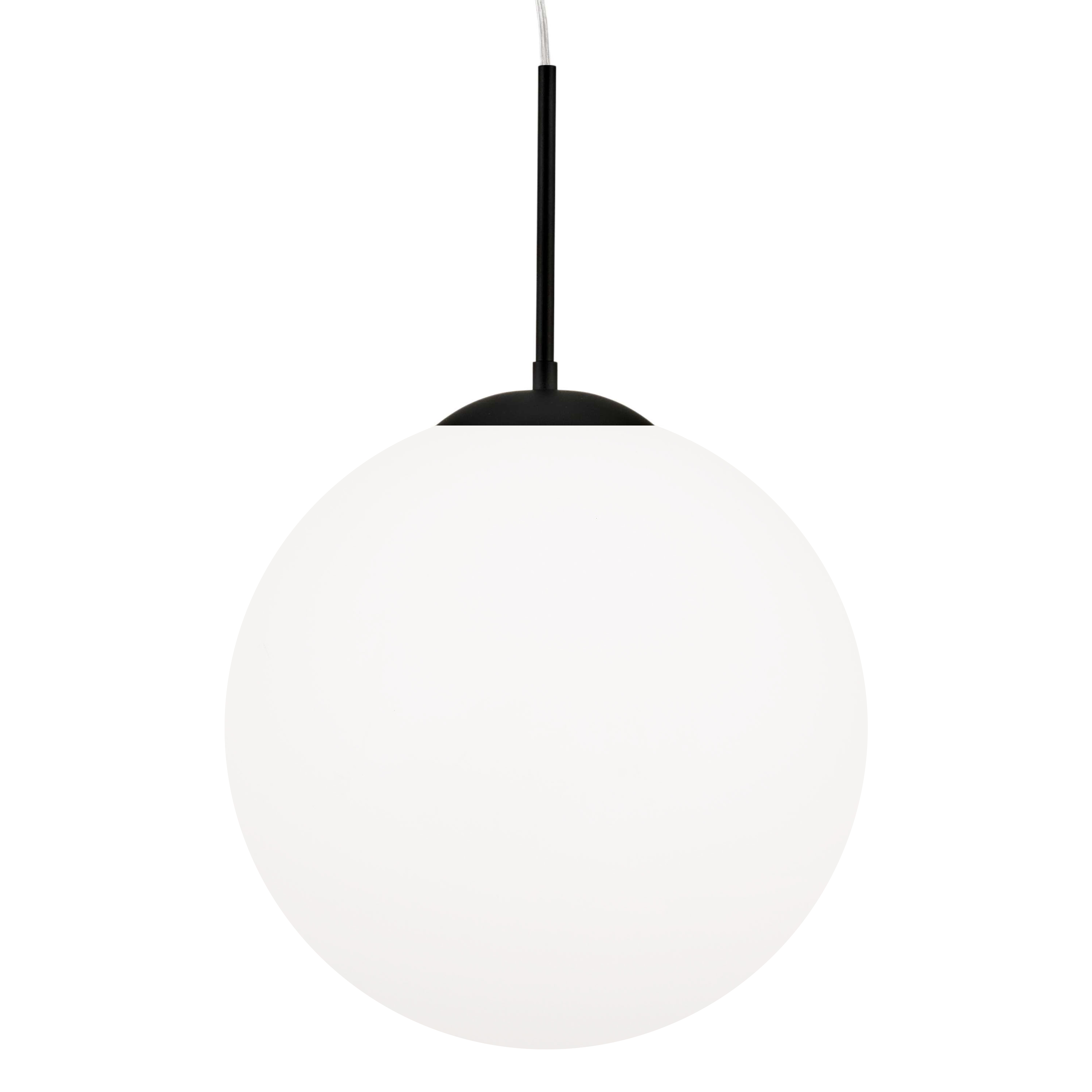 Kule White Blown Glass Black LED Pendant