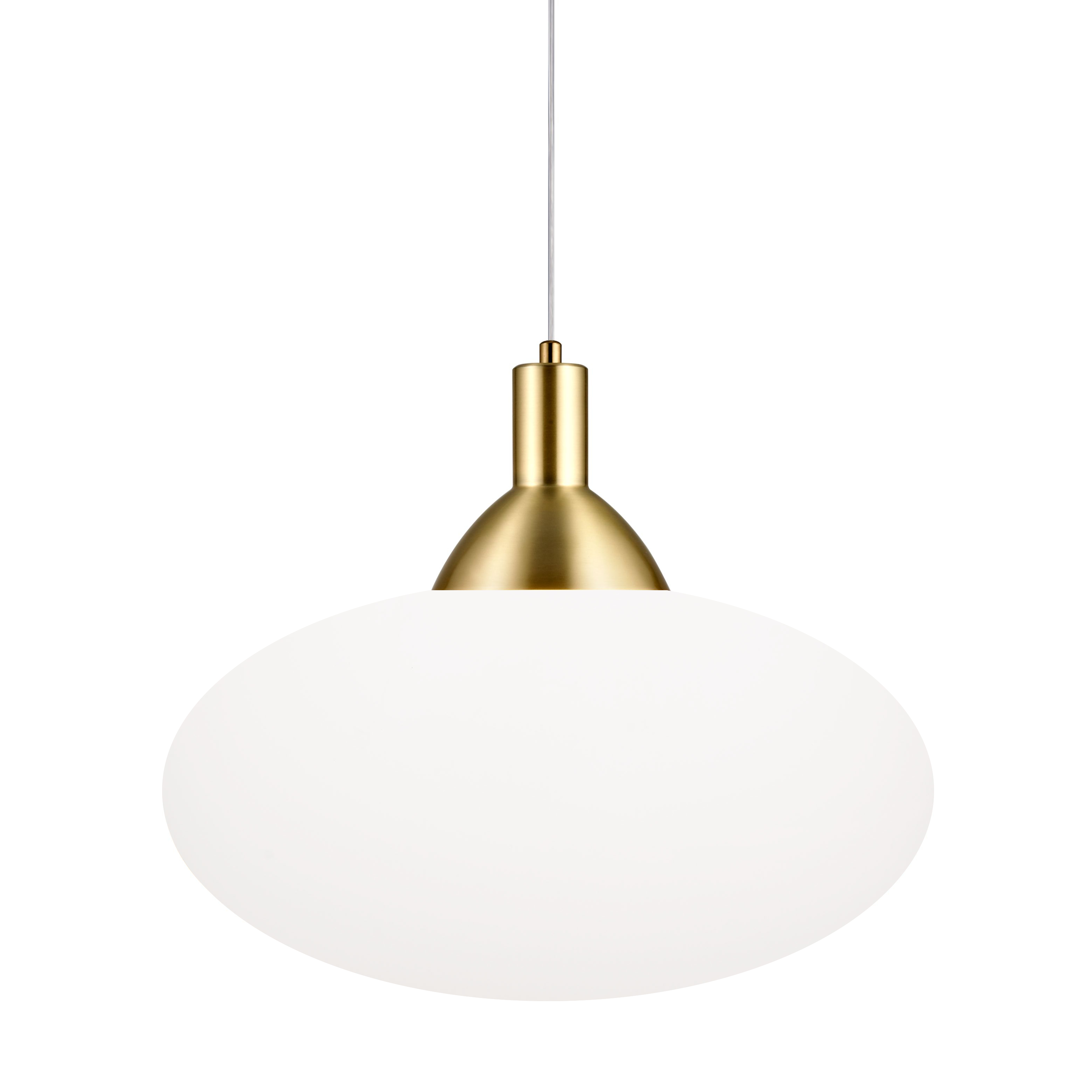 Orbireal Brass Oblate Glass LED Pendant Light