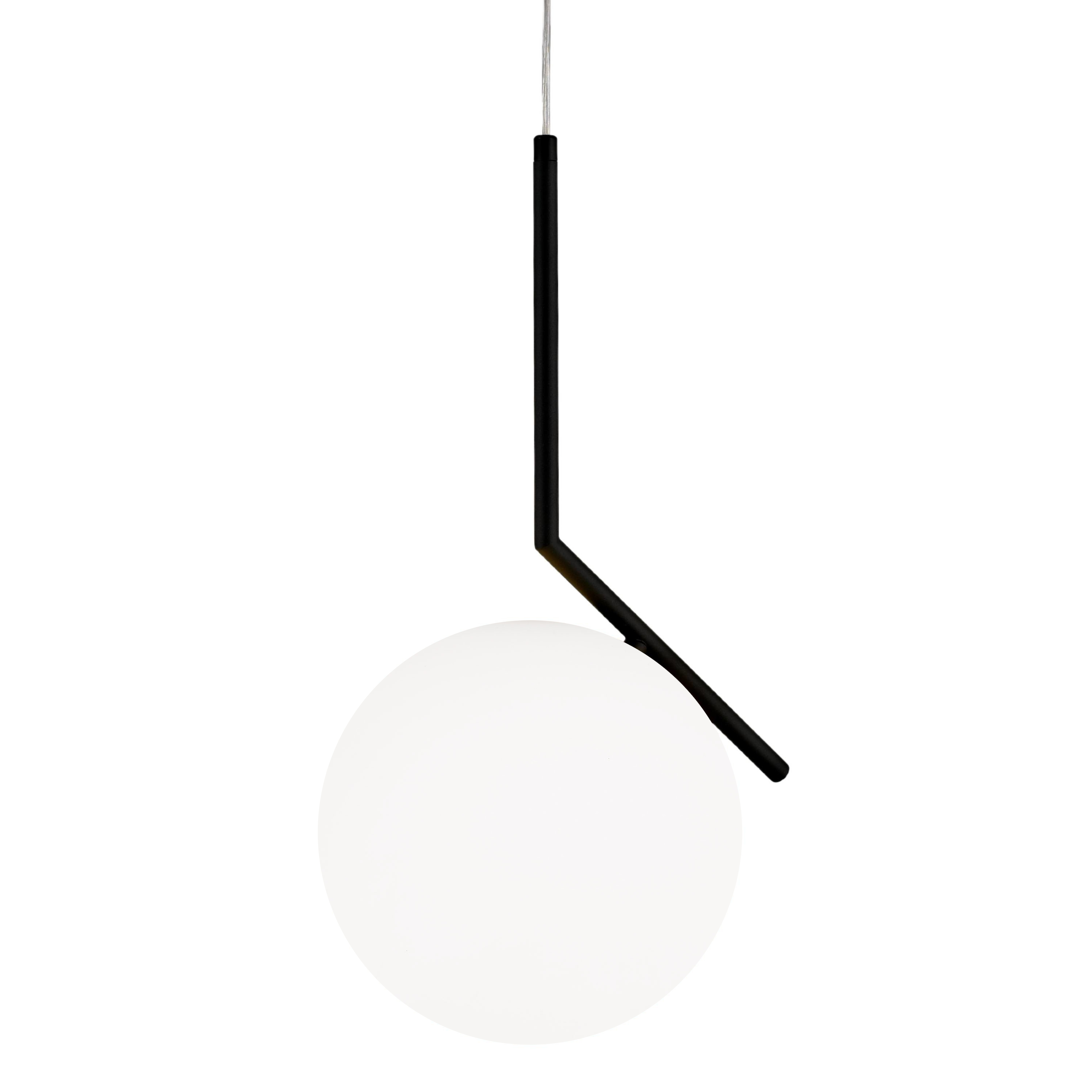 Solara Black Minimalist LED Glass Pendant Light