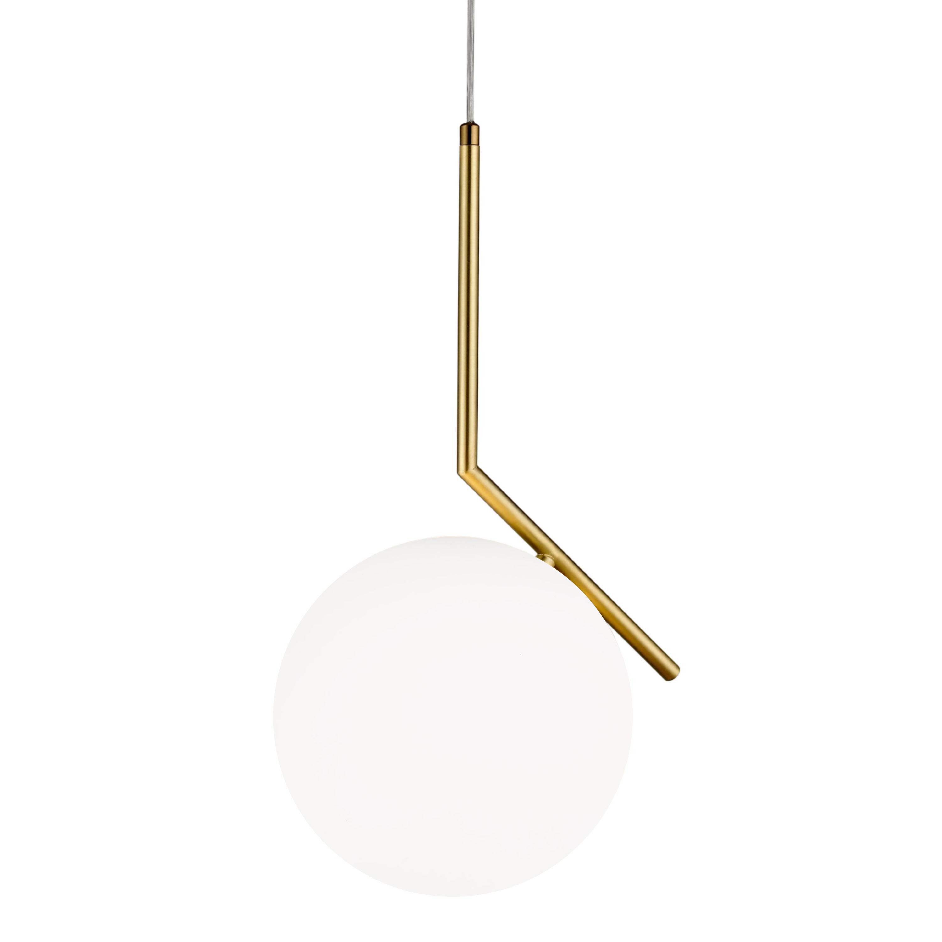 Solara Brass Minimalist LED Glass Pendant Light