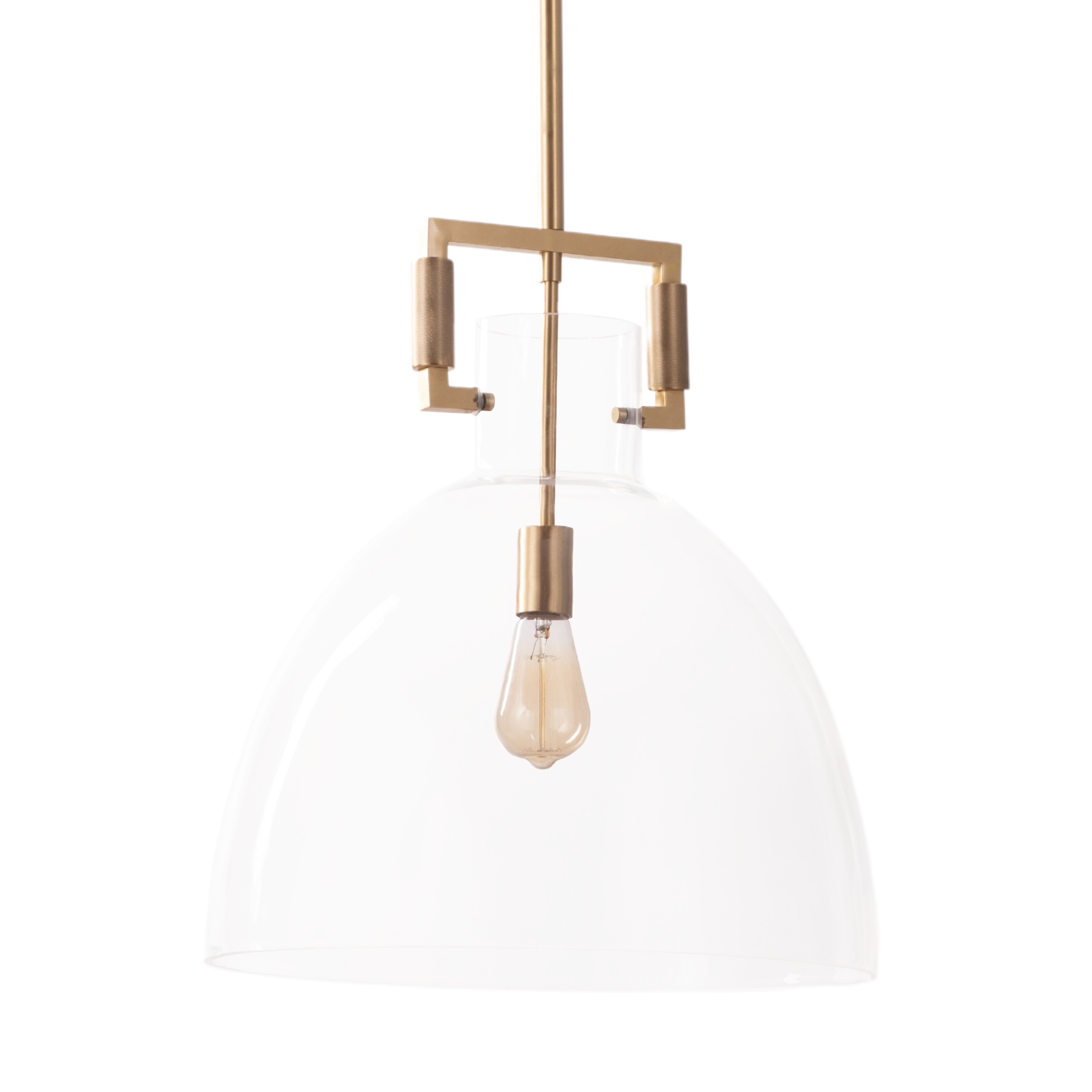 Luca Bell Clear Brass Vintage Pendant Light