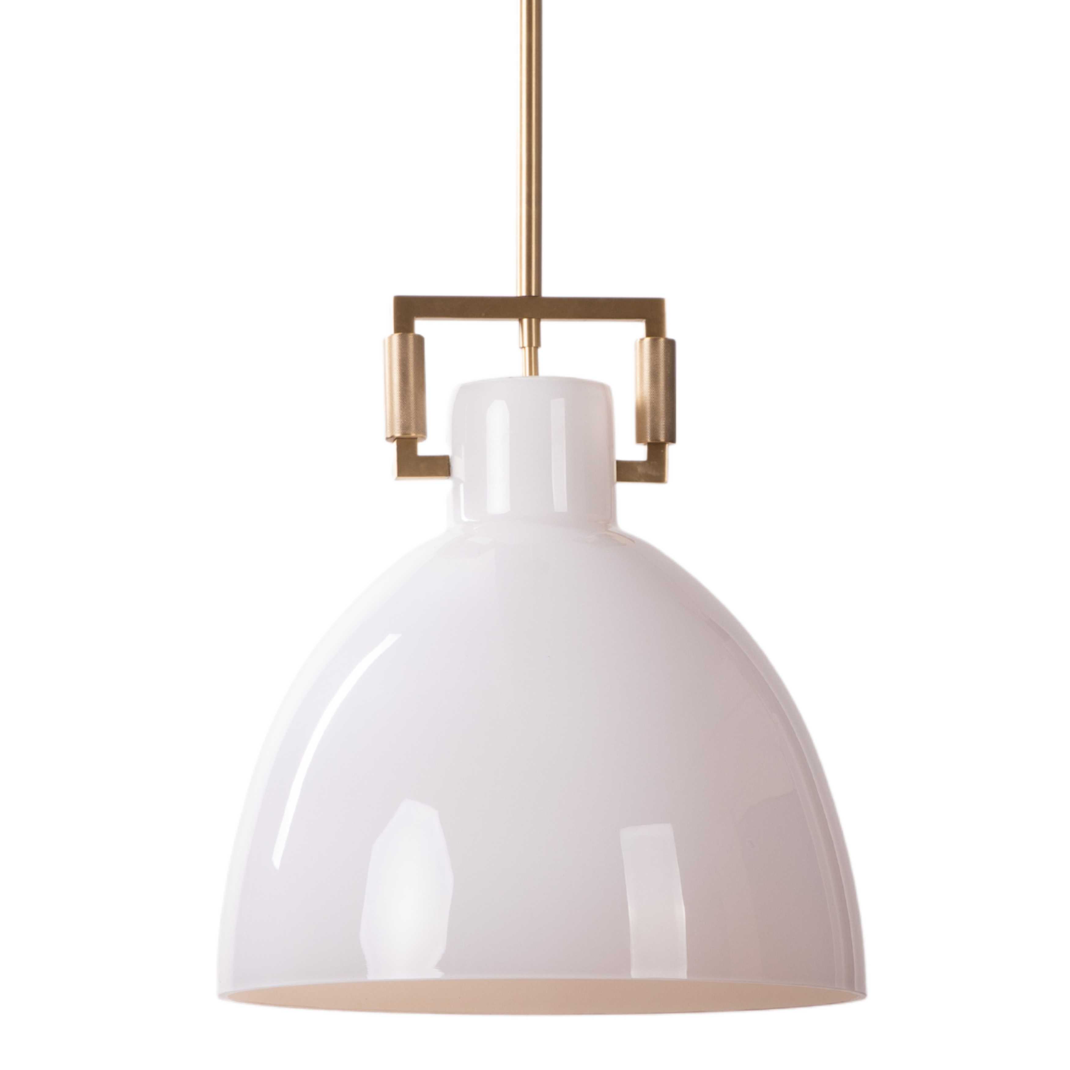 Luca Bell Opal Brass Vintage Pendant Light