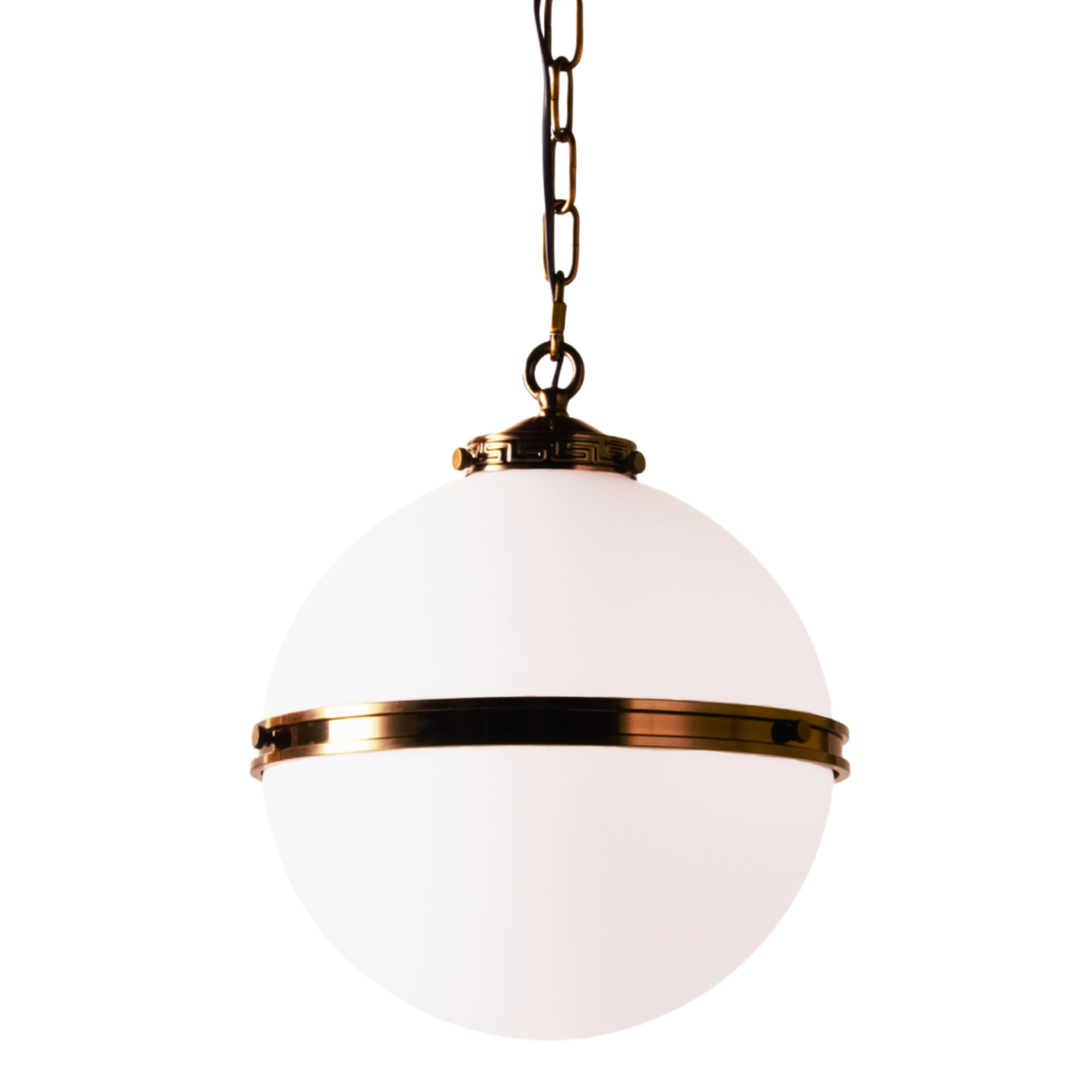 Mina Orb Opal with Brass Details Vintage Pendant Light