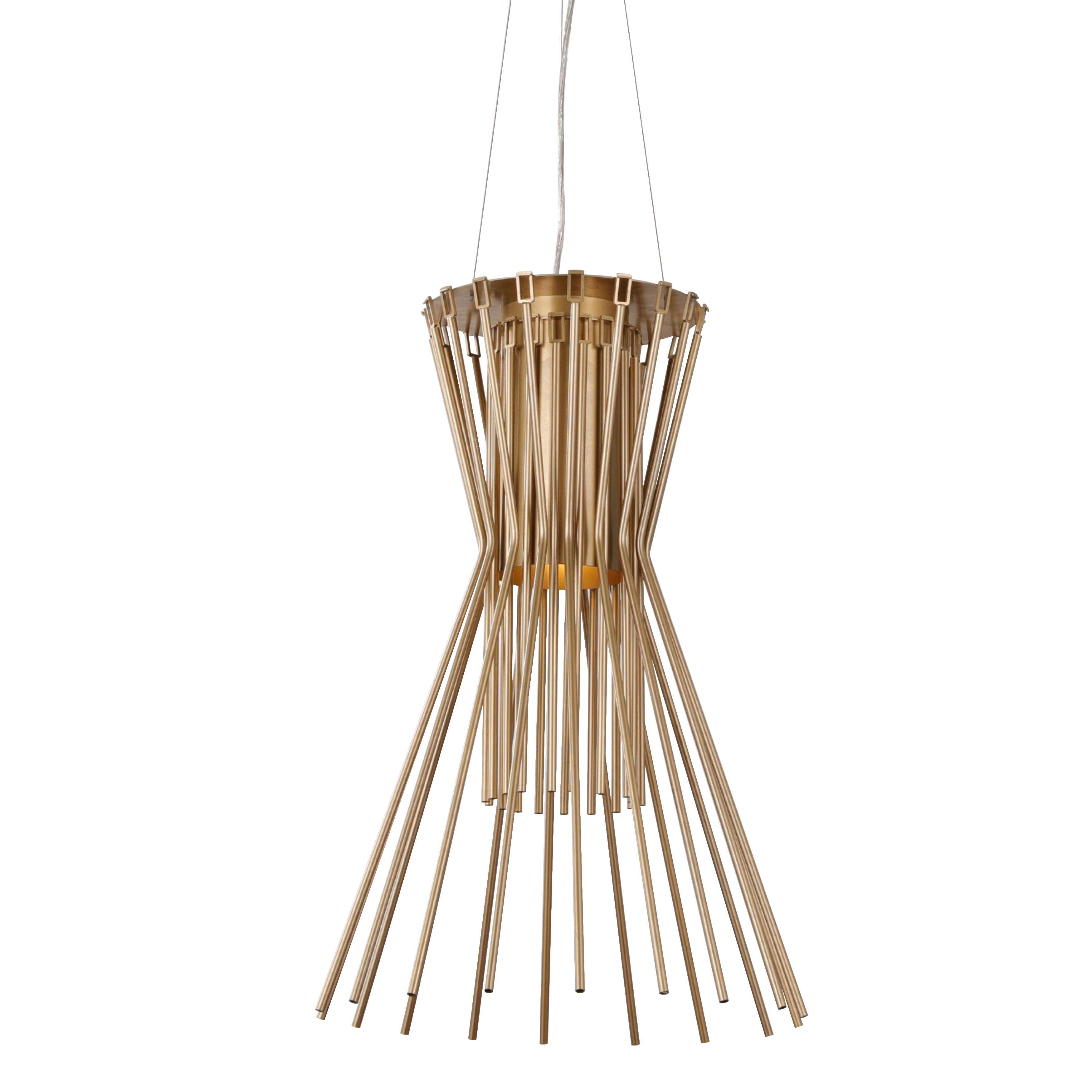 Roma 2 Light Gold Industrial Farm House Pendant Light