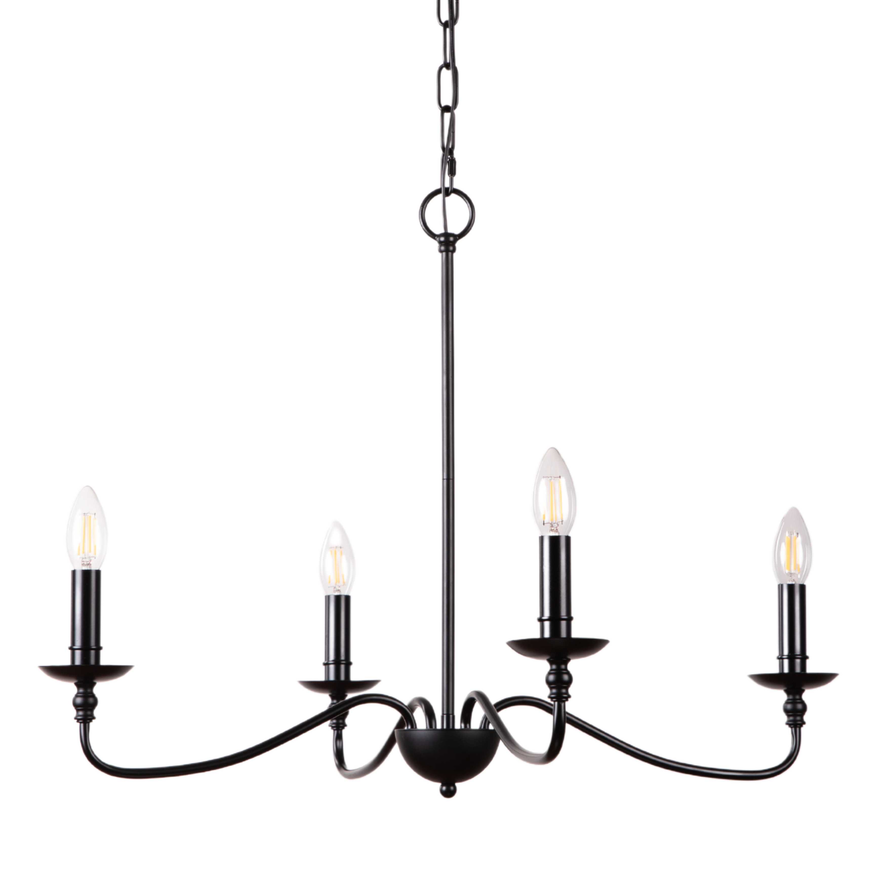 Mia Four Arm Black Vintage Chandelier