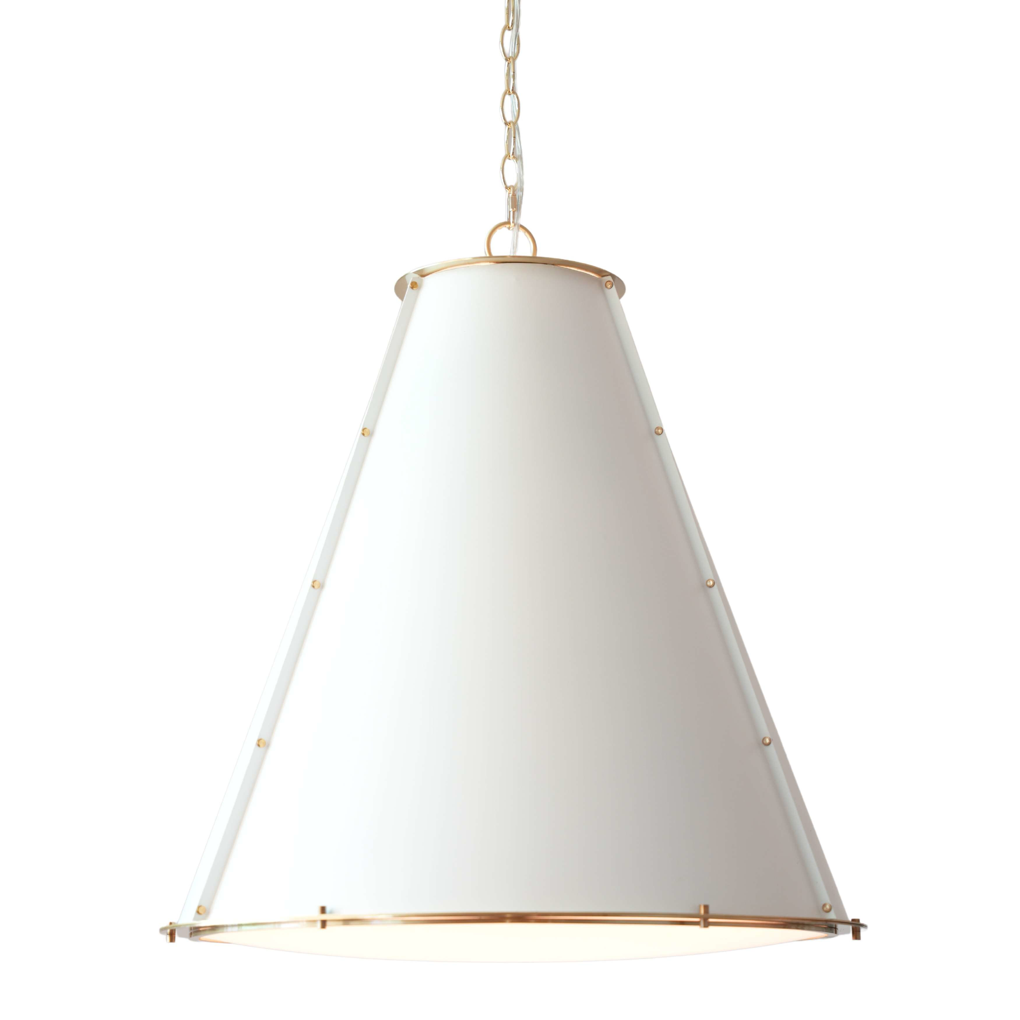 Levi Cone White Brass Pendant Light