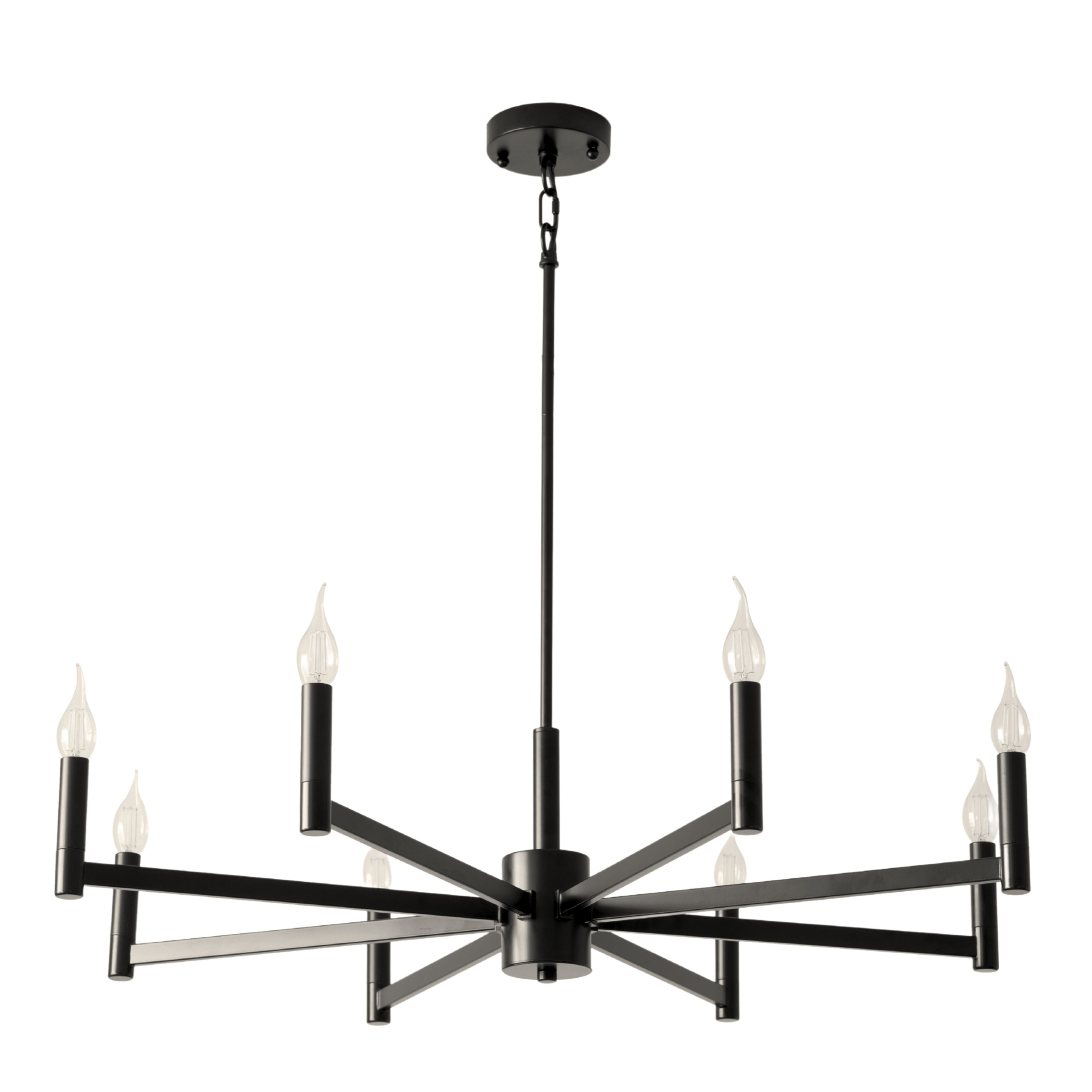Torry 8 Light Black Vintage Chandelier