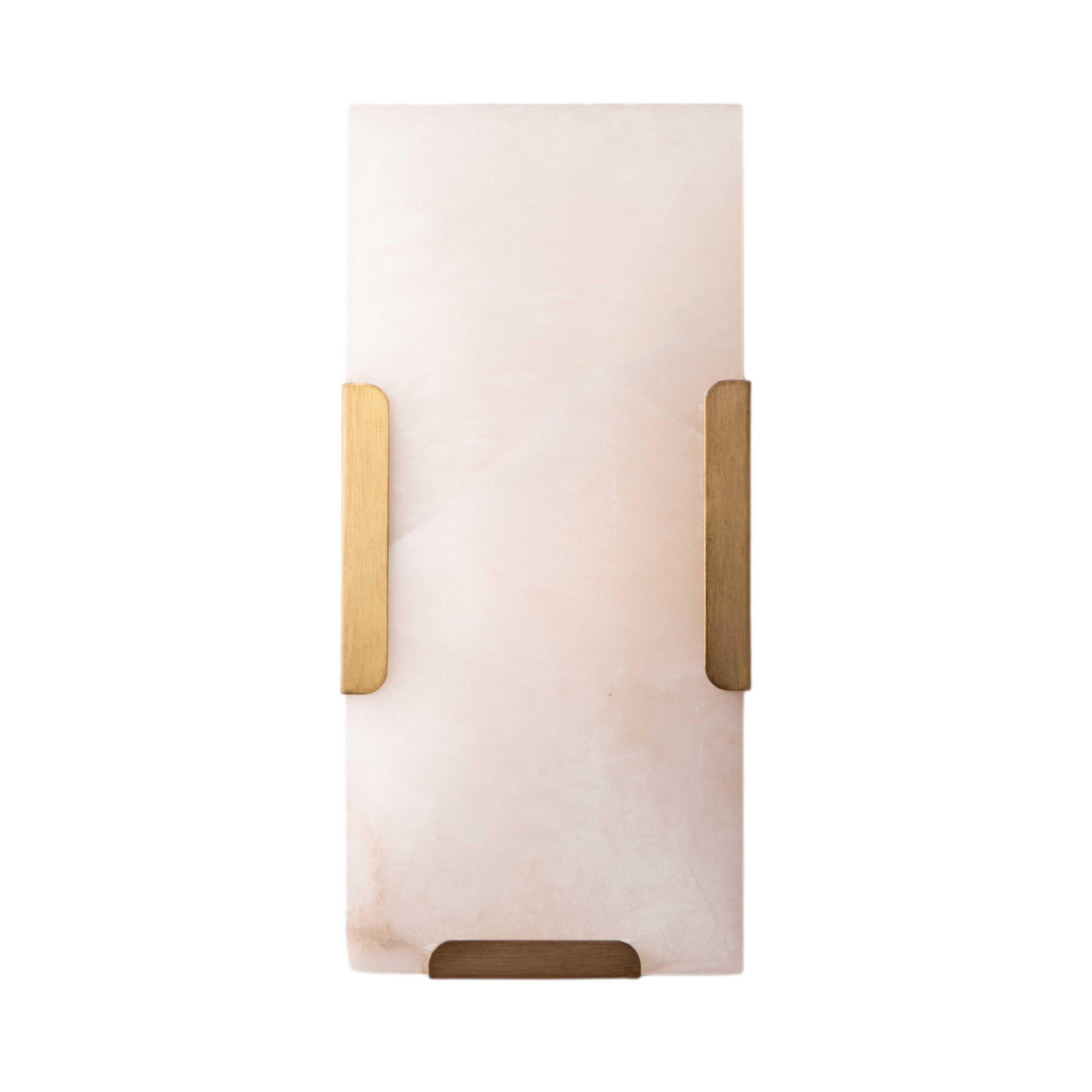 Brutis Rectangular Marble Gold Wall Light