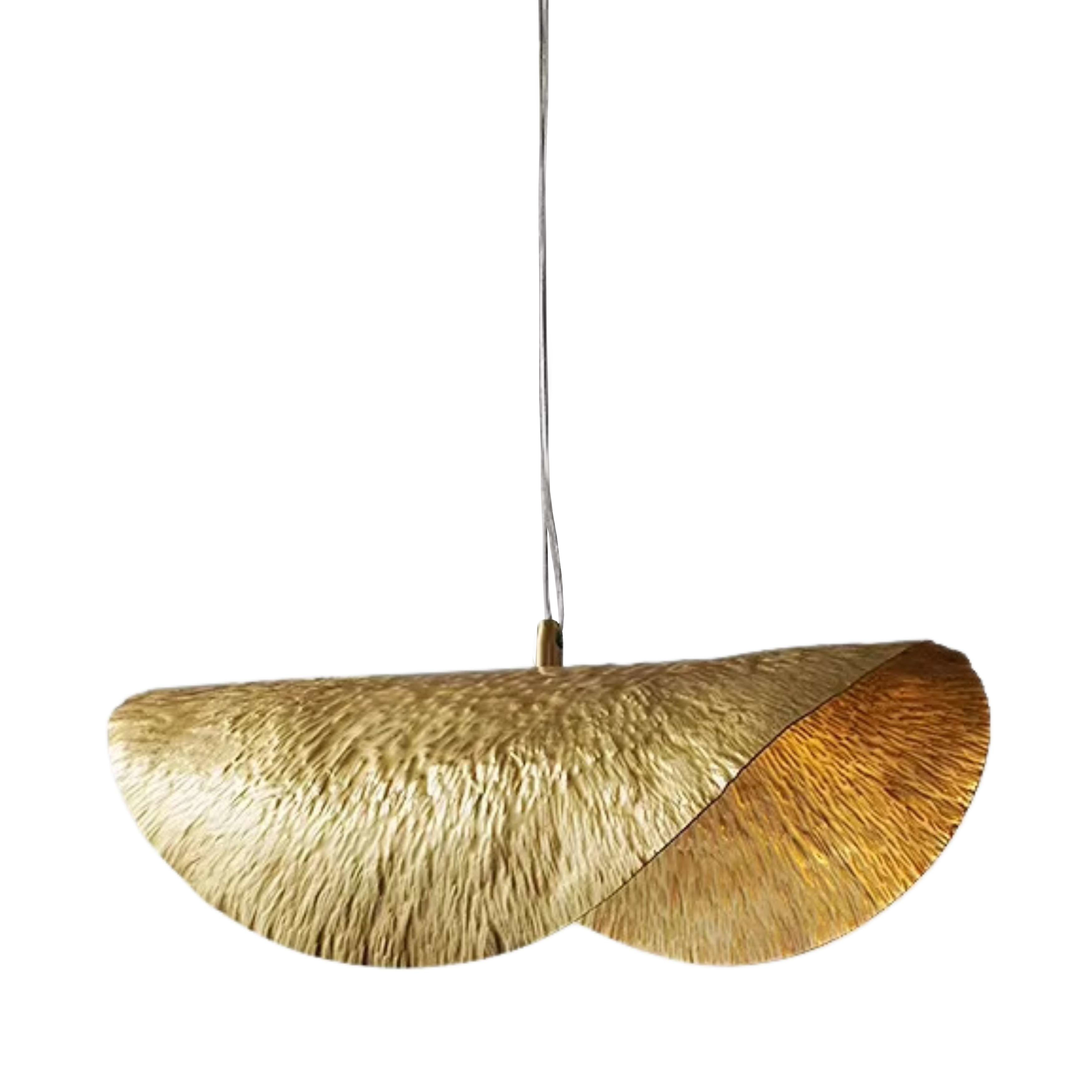 Hammer Brass Leaf Feature Pendant Light