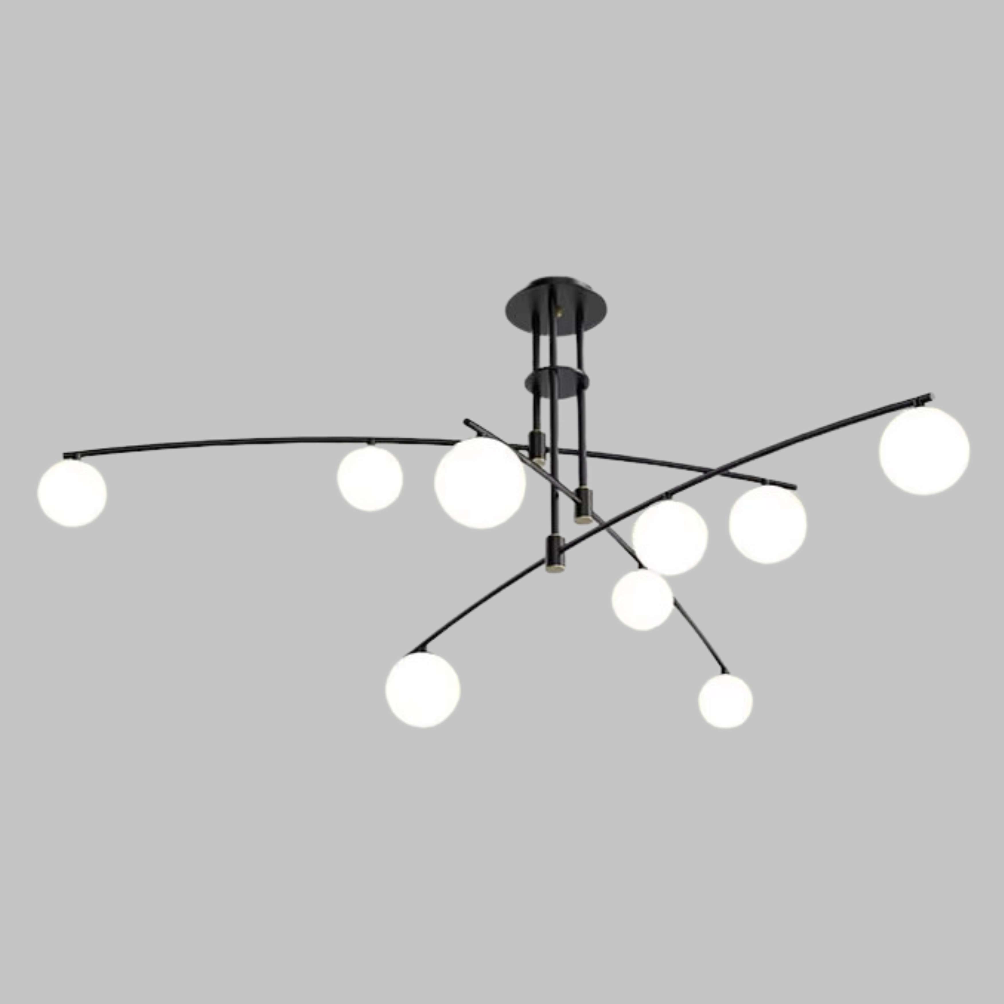 Orbis 9 Light Black Opal Glass Close to Ceiling Light