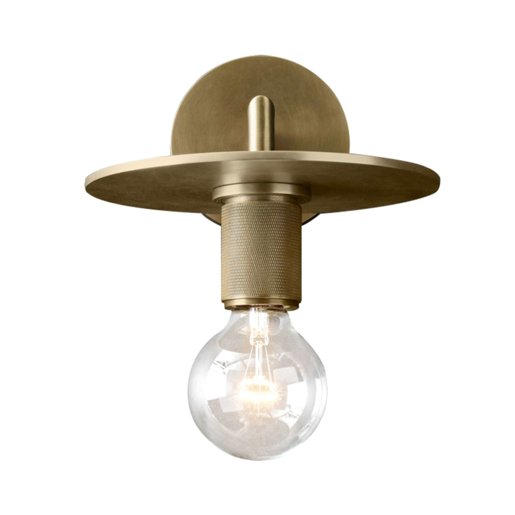 Misty Brass Hatter Bulb Wall Light