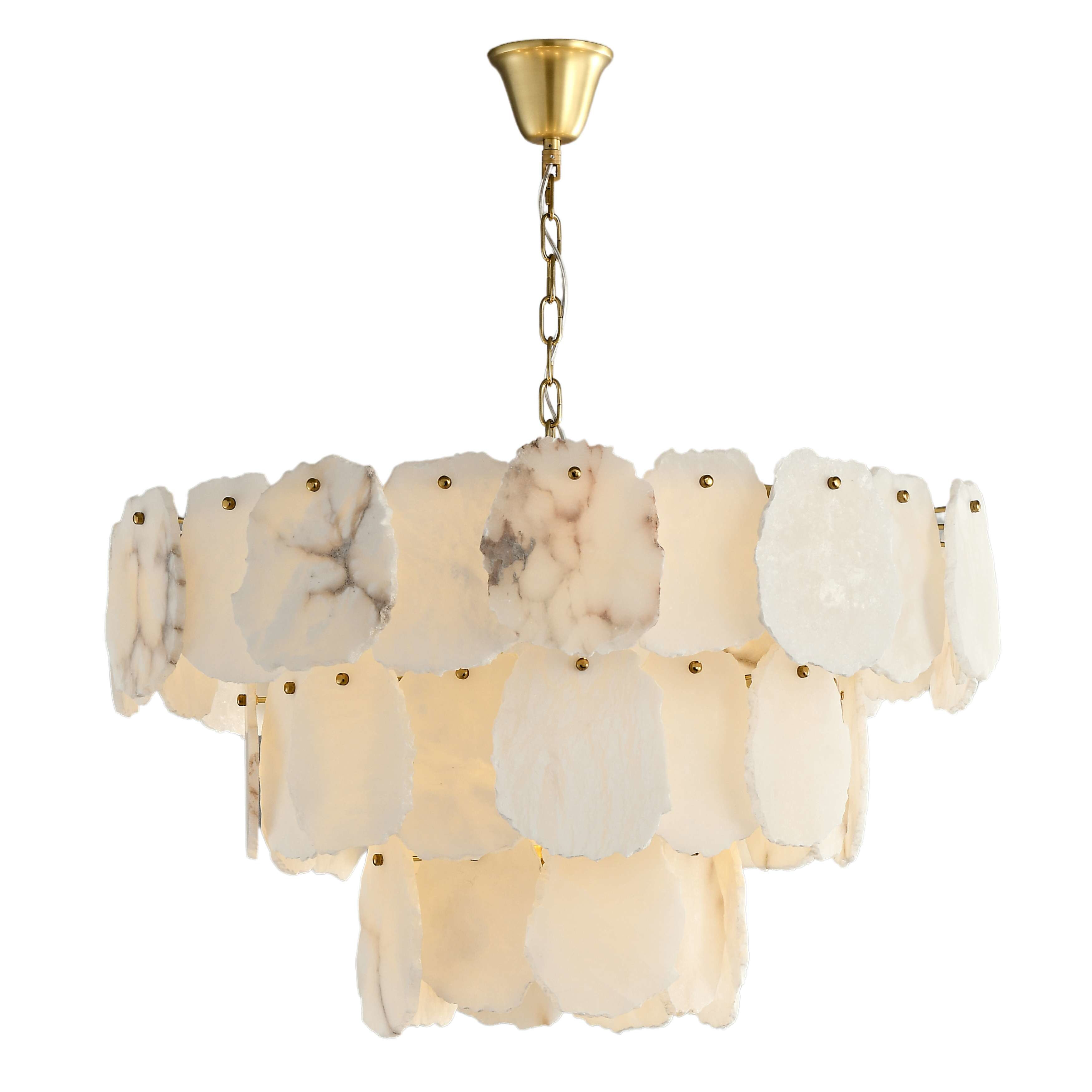 Adonis Alabaster Flakes Brass Feature Chandelier