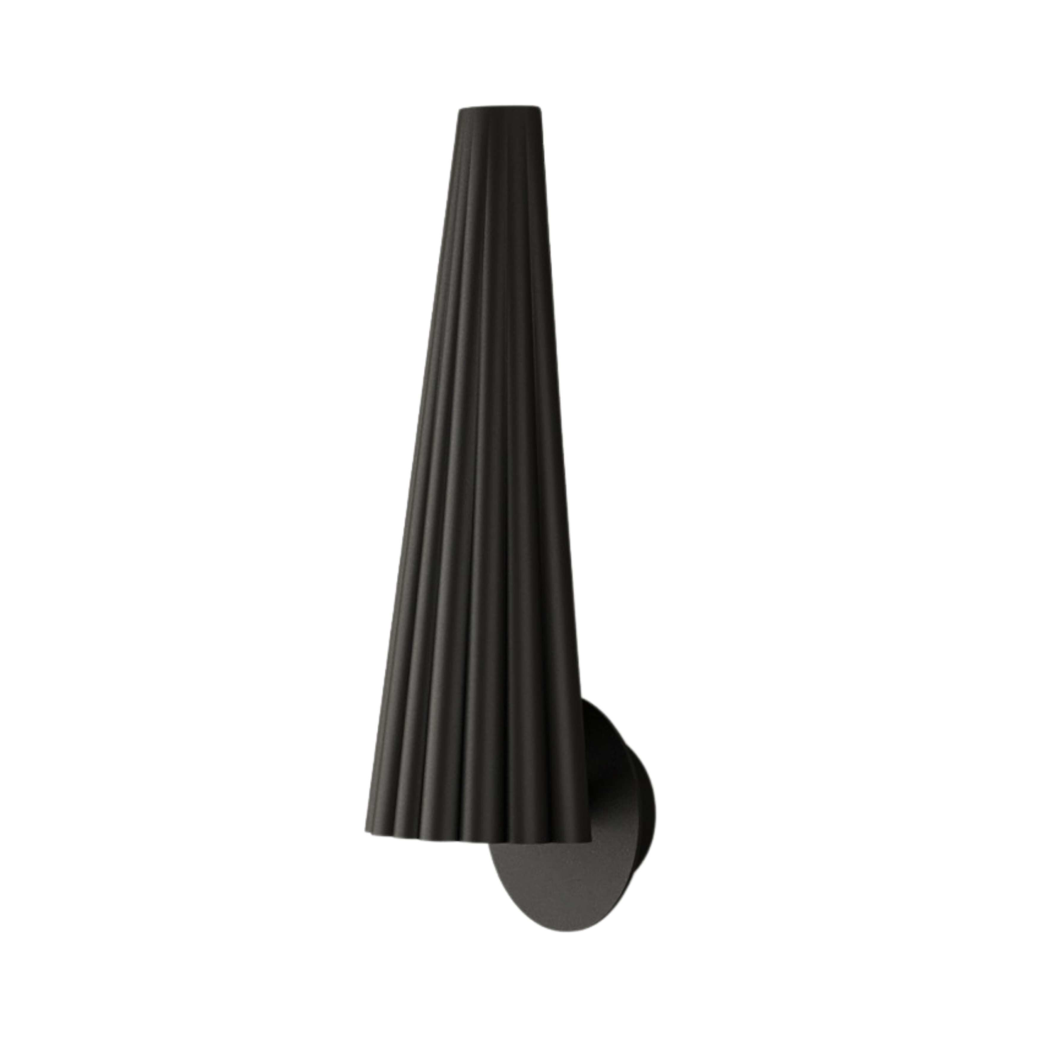 Bion All Black Corrugated Steel Wall Light