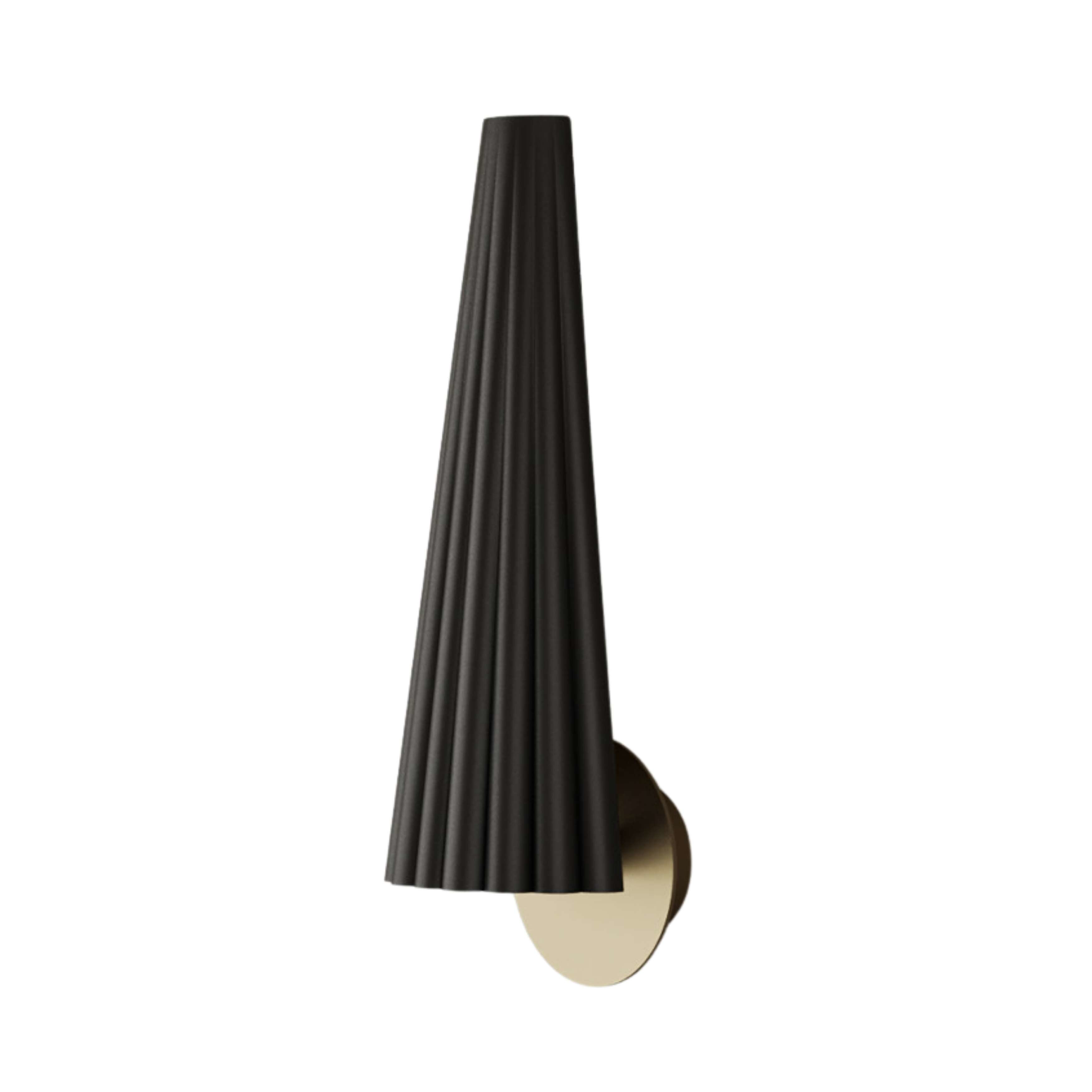 Bion Black Corrugated Steel Gold Wall Light