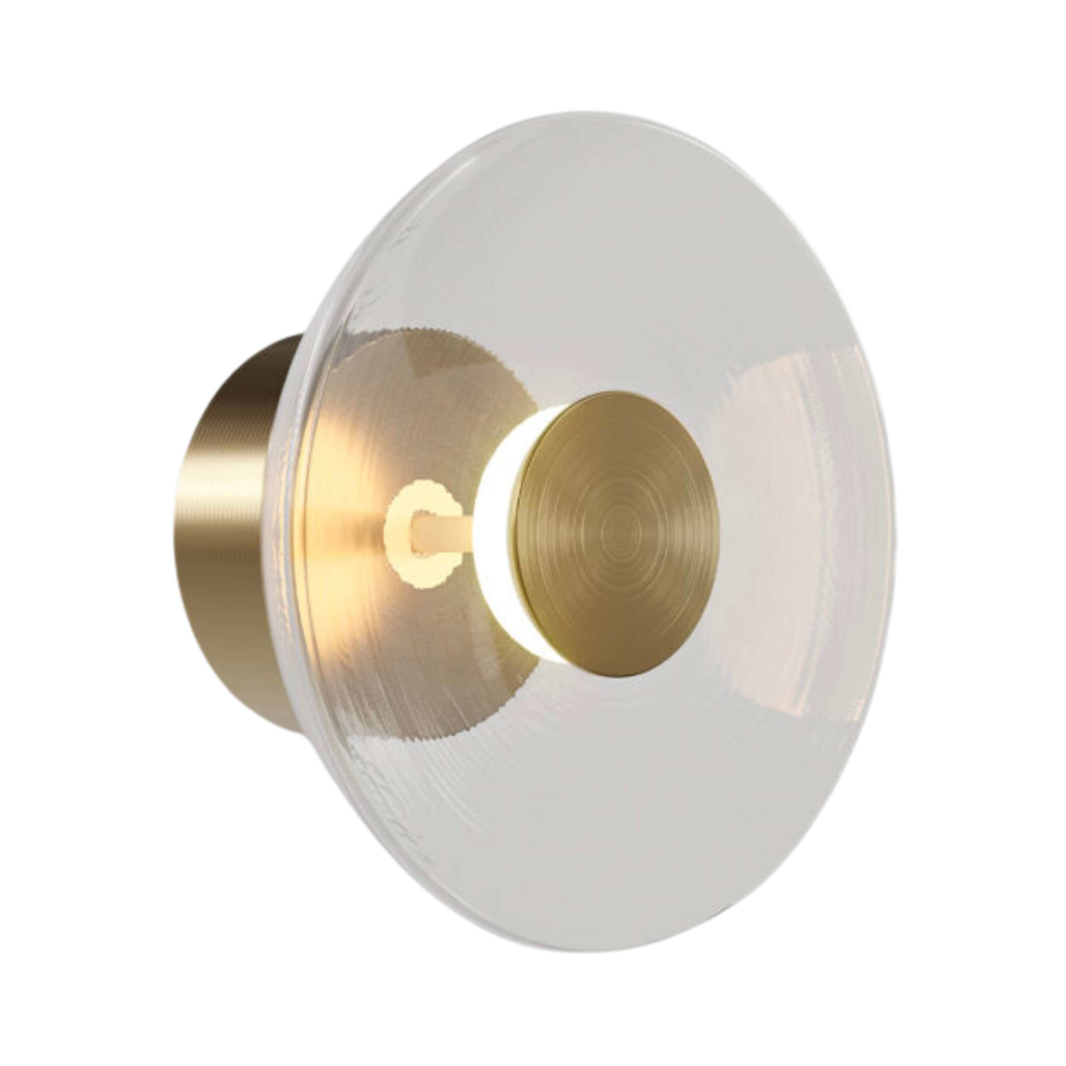 Dome Air Old Brass Clear Glass LED Wall Light
