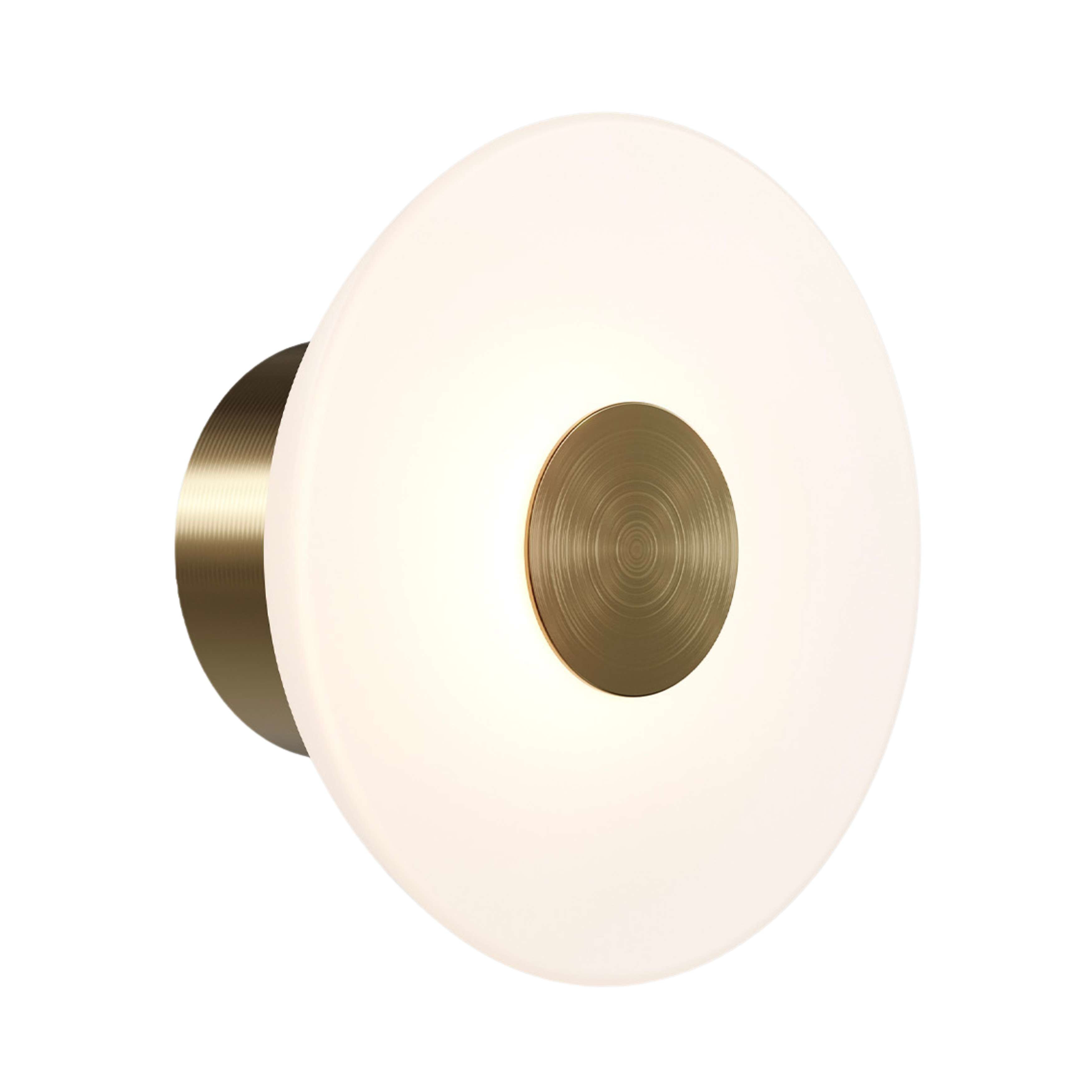 Dome Air Old Brass White Glass LED Wall Light