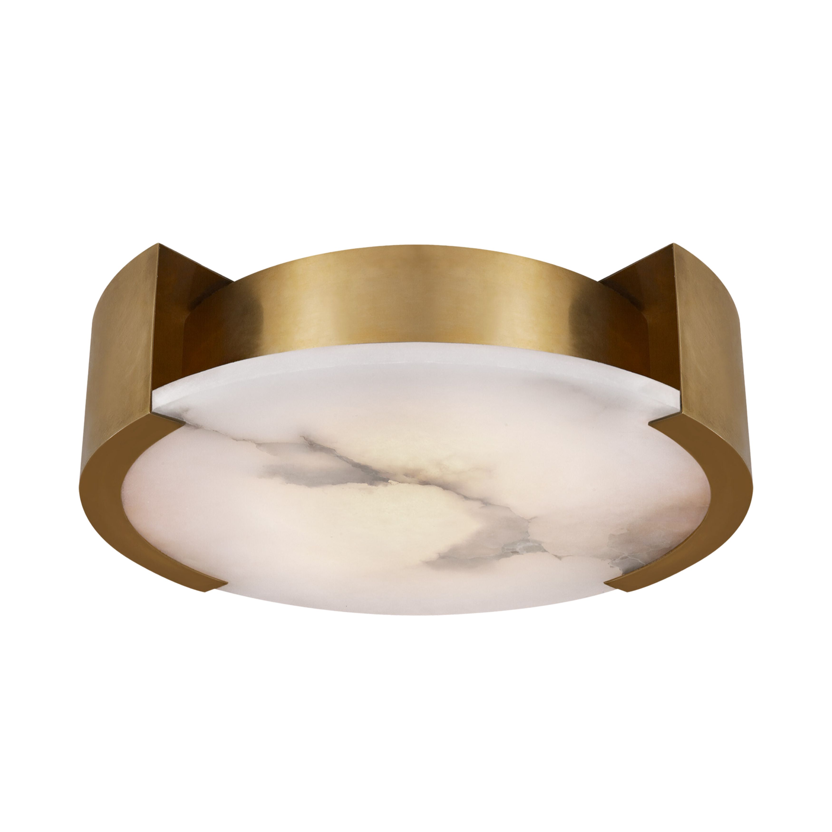 Melange Alabaster and Brass Ceiling Light