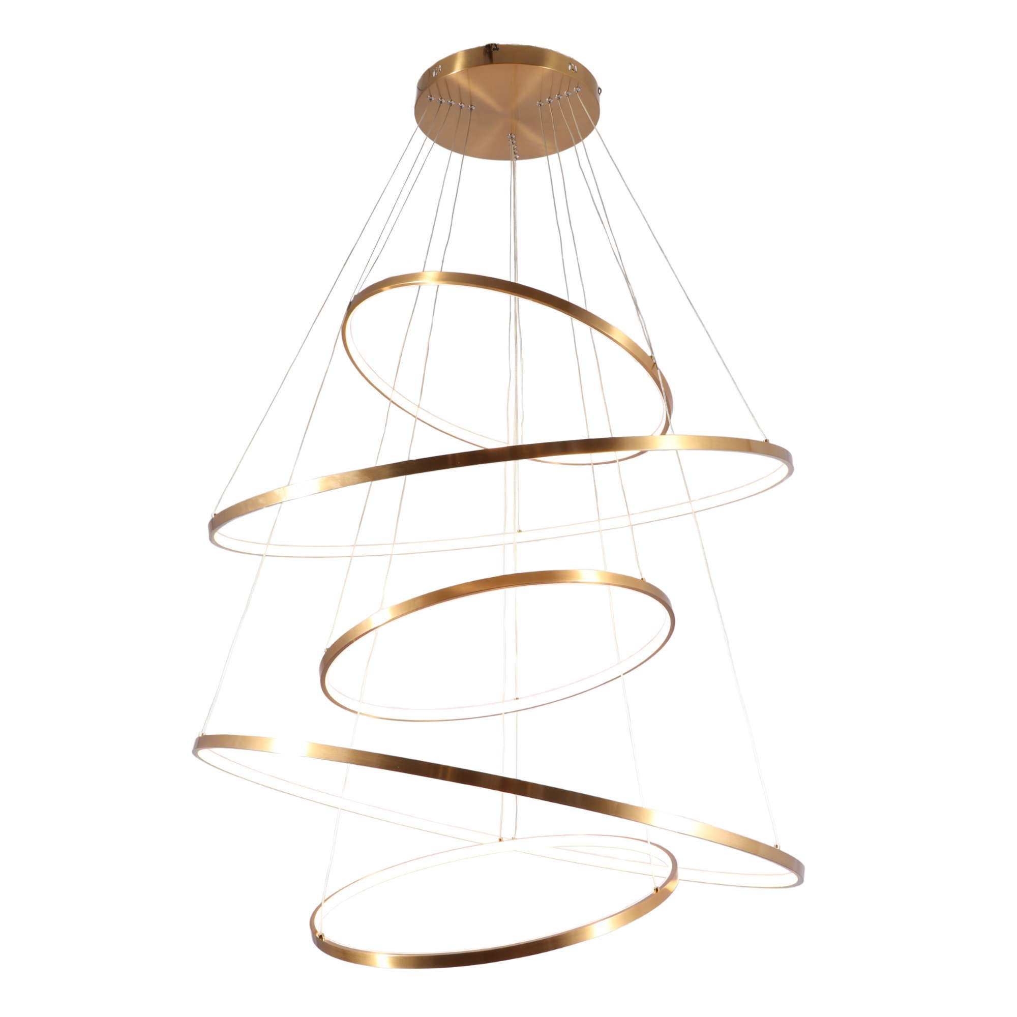 Brass Ring 5 Light LED Pendant Chandelier
