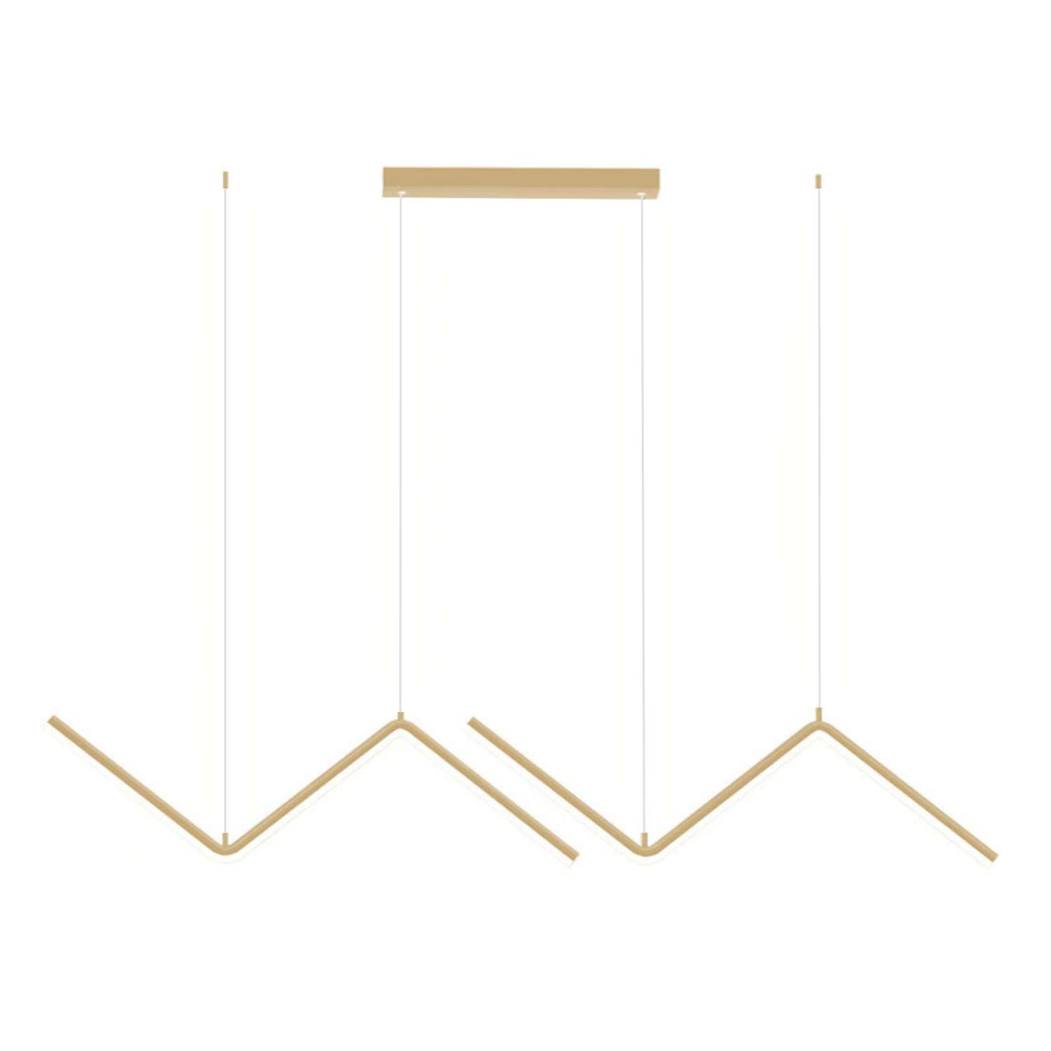 ZigZag Gold CCT LED Linear Pendant Light