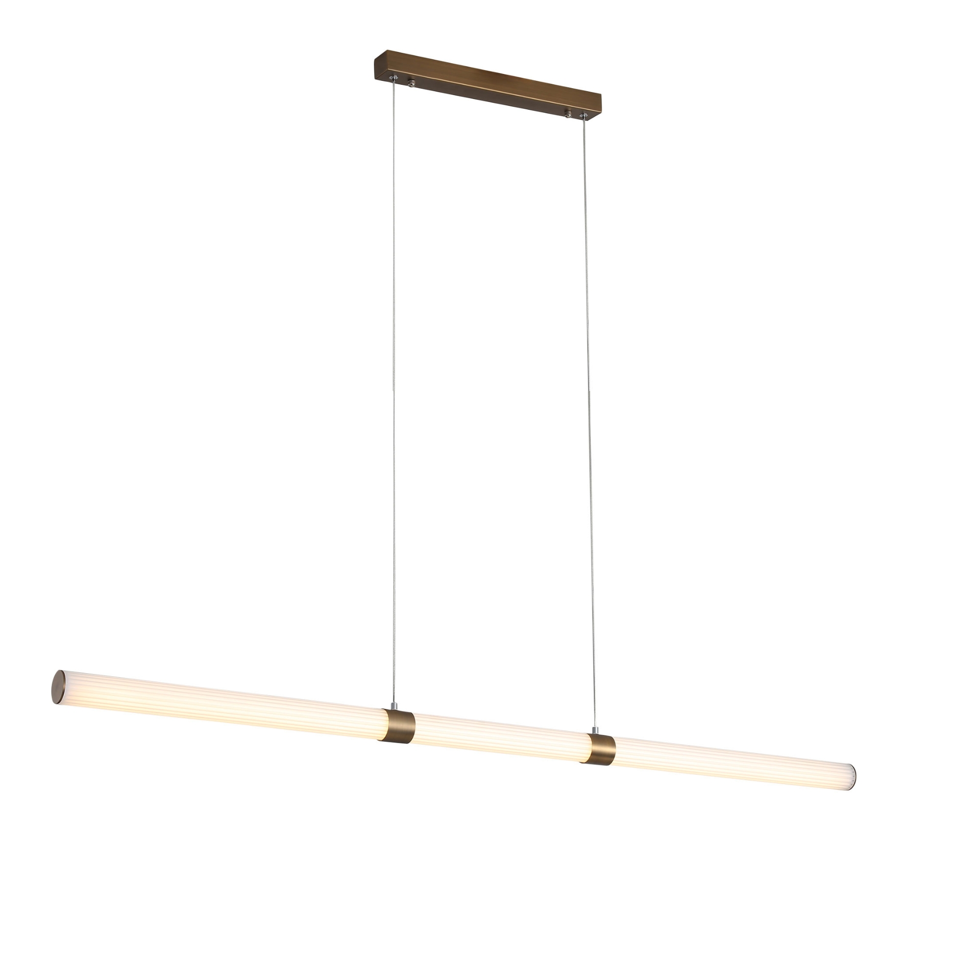 Marielle Frosted Ribbed Acrylic Bronze Linear Pendant