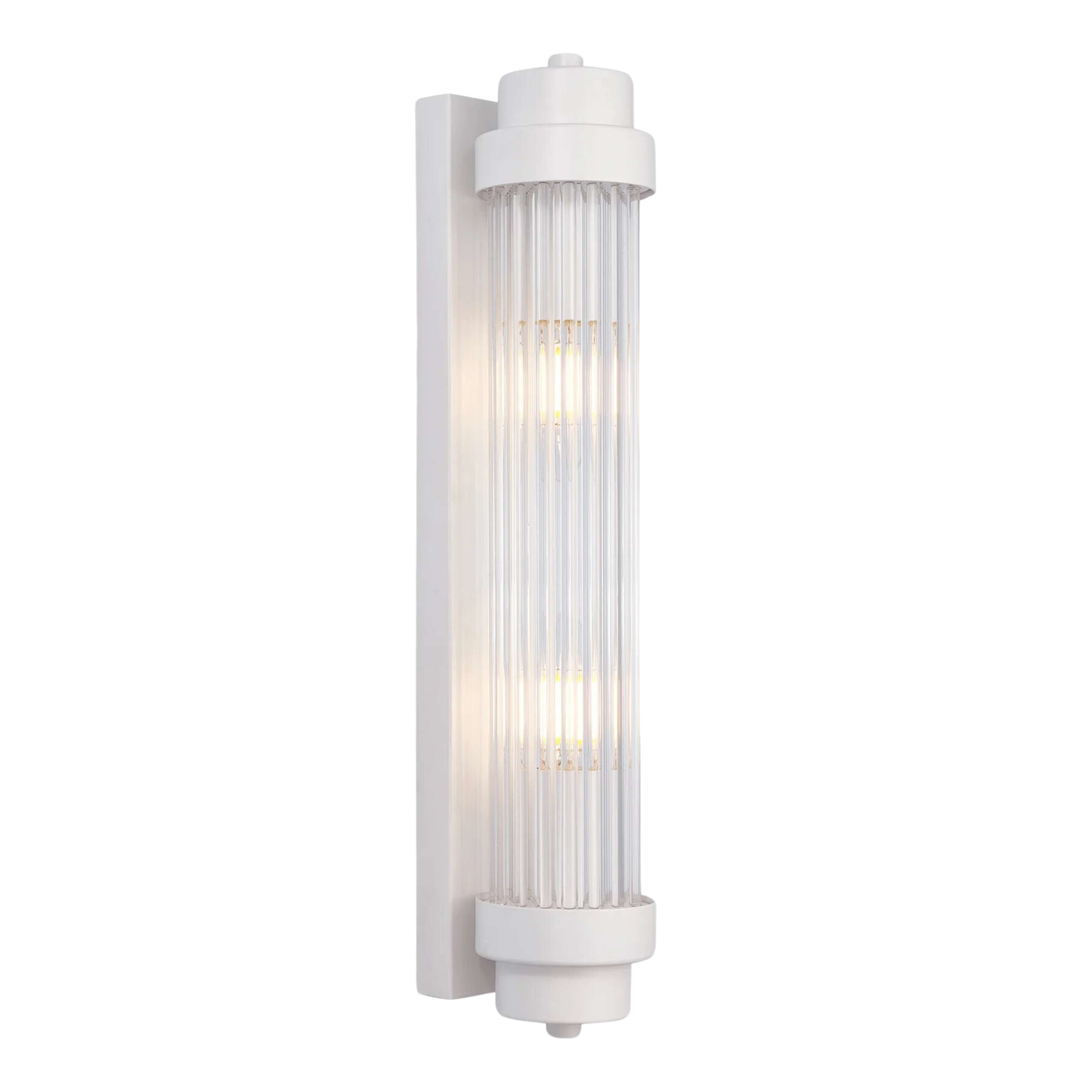 Avion White Clear Rod Glass Up and Down Wall Light