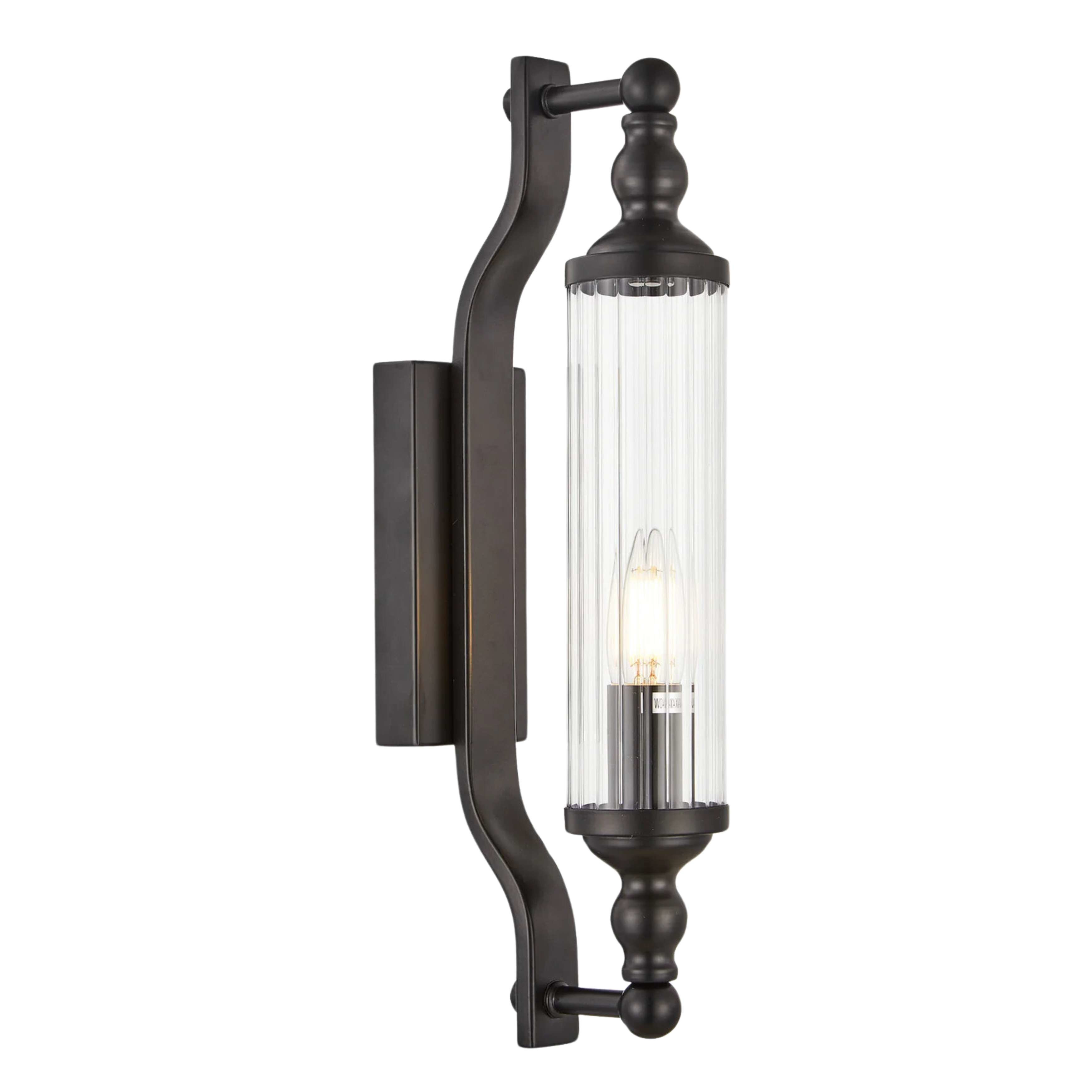 Franca Black Clear Rod Glass Modern Wall Light