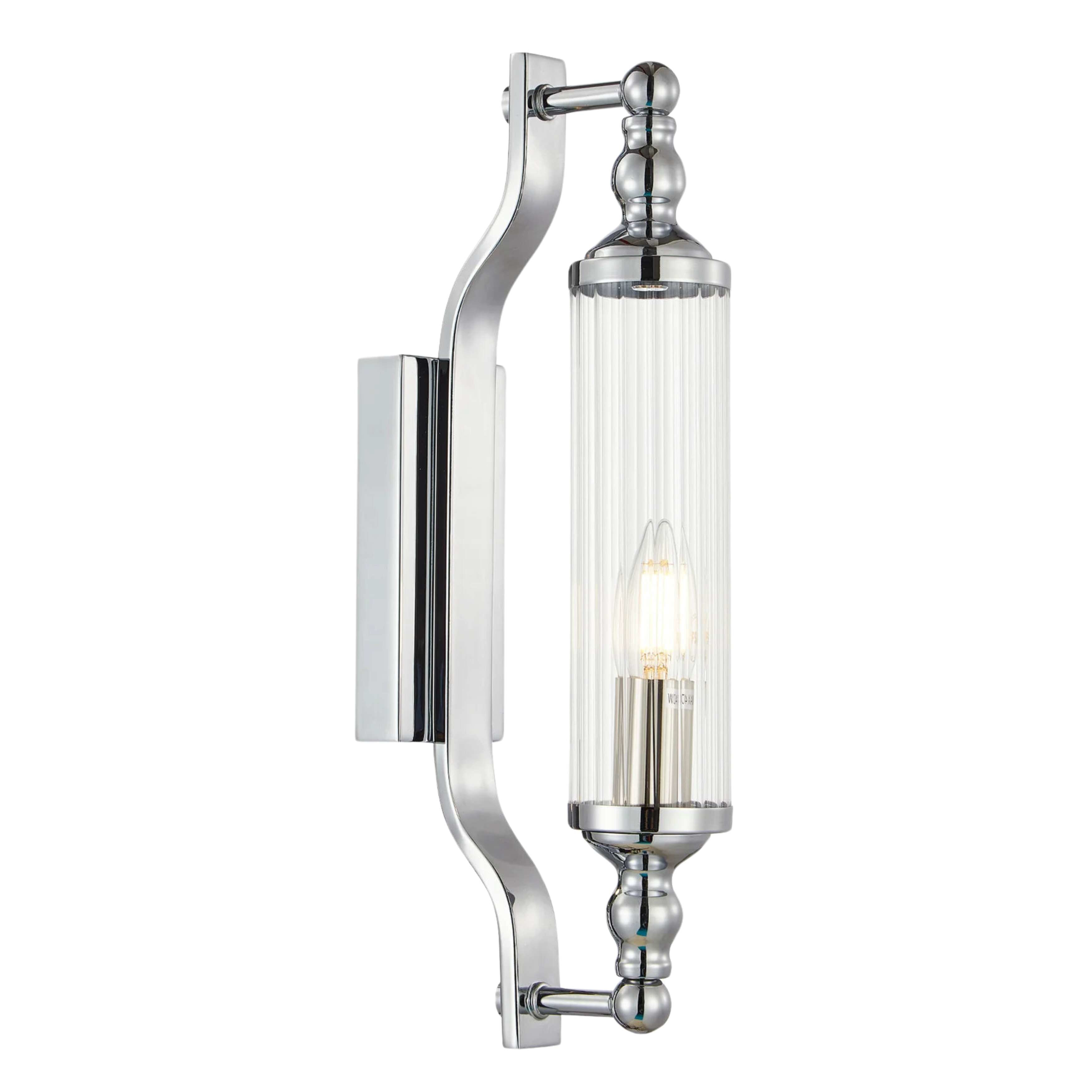 Franca Chrome Clear Rod Glass Modern Wall Light
