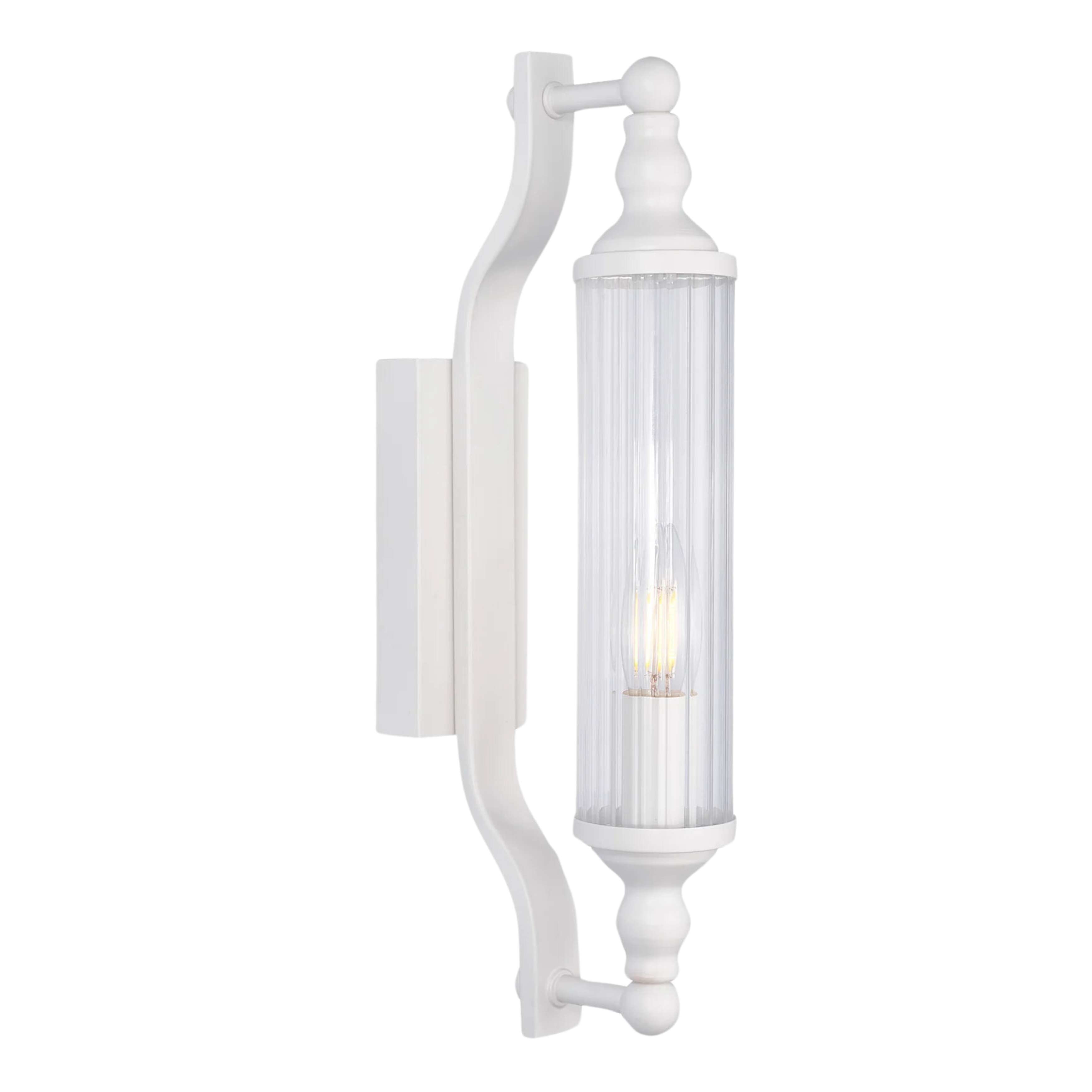 Franca White Clear Rod Glass Modern Wall Light