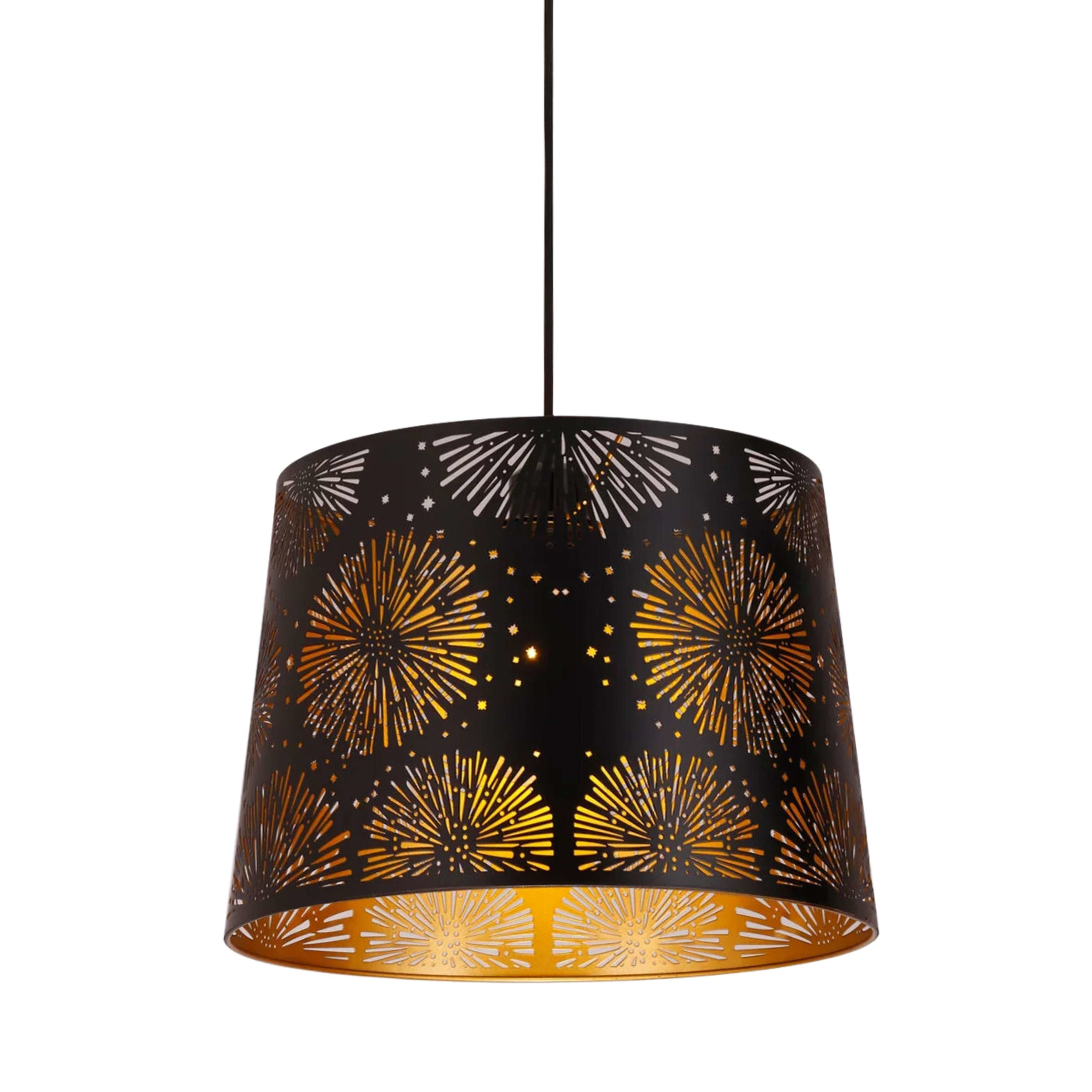 Ipil Black Tapered Laser Cut Pendant - Starburst