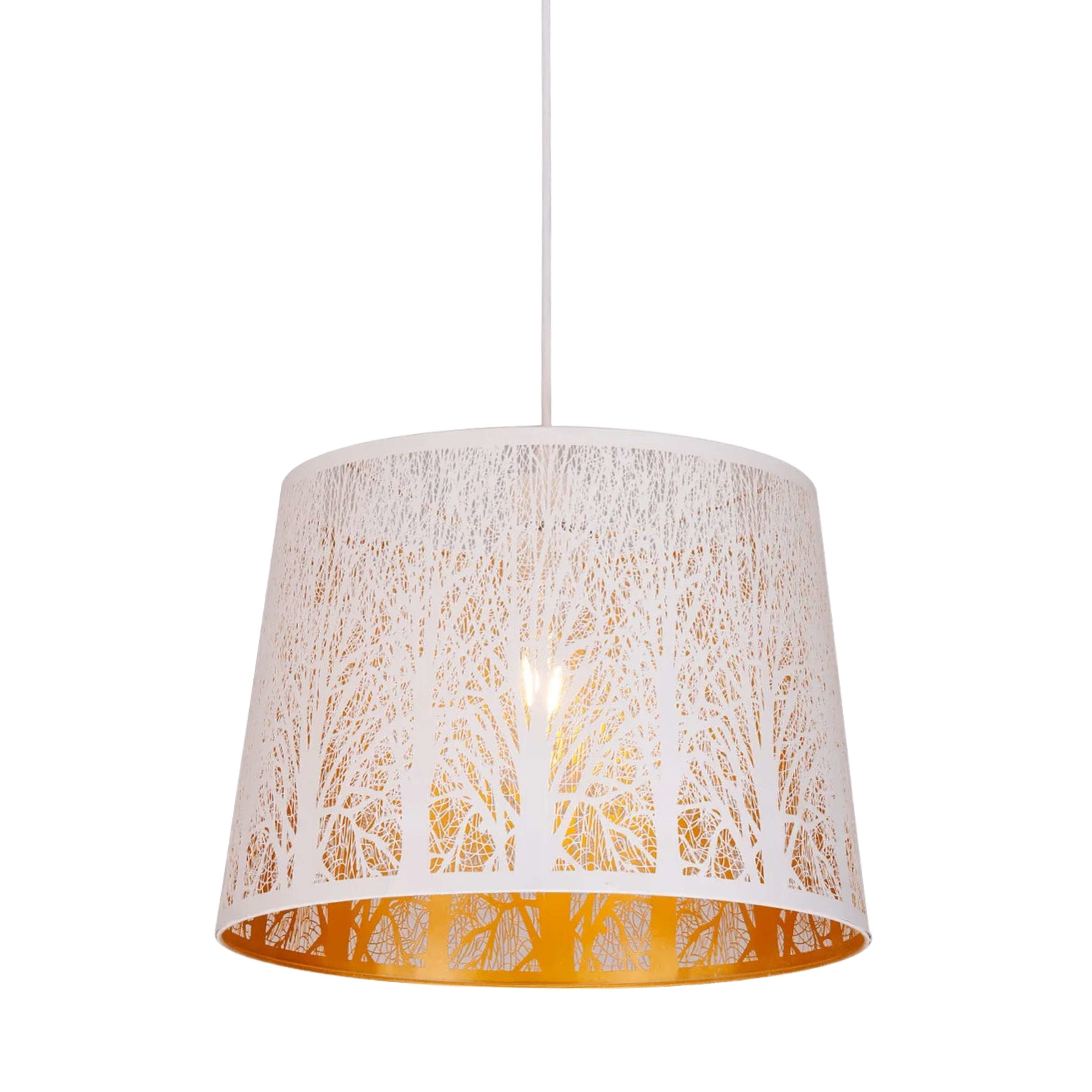 Ipil White Tapered Laser Cut Pendant - Forest Trees