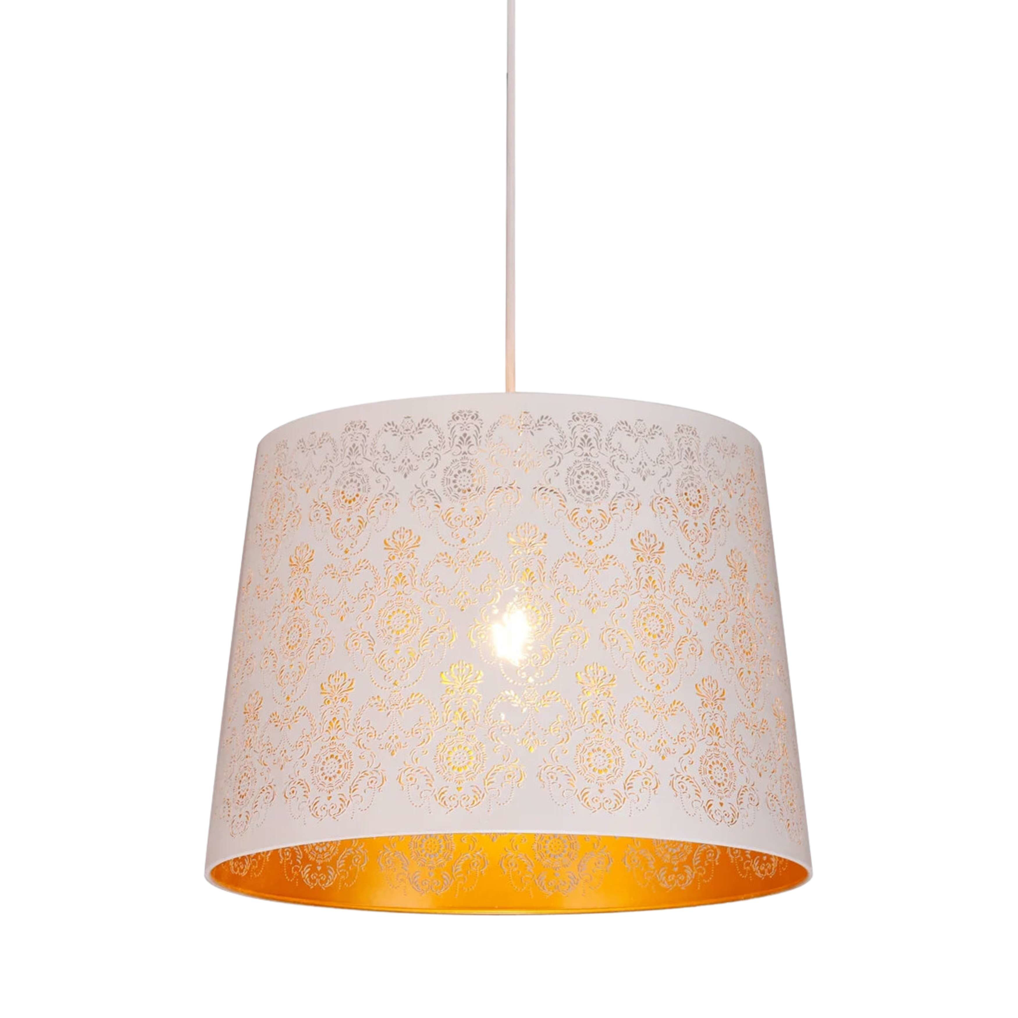 Ipil White Tapered Laser Cut Pendant - Victorian Flower