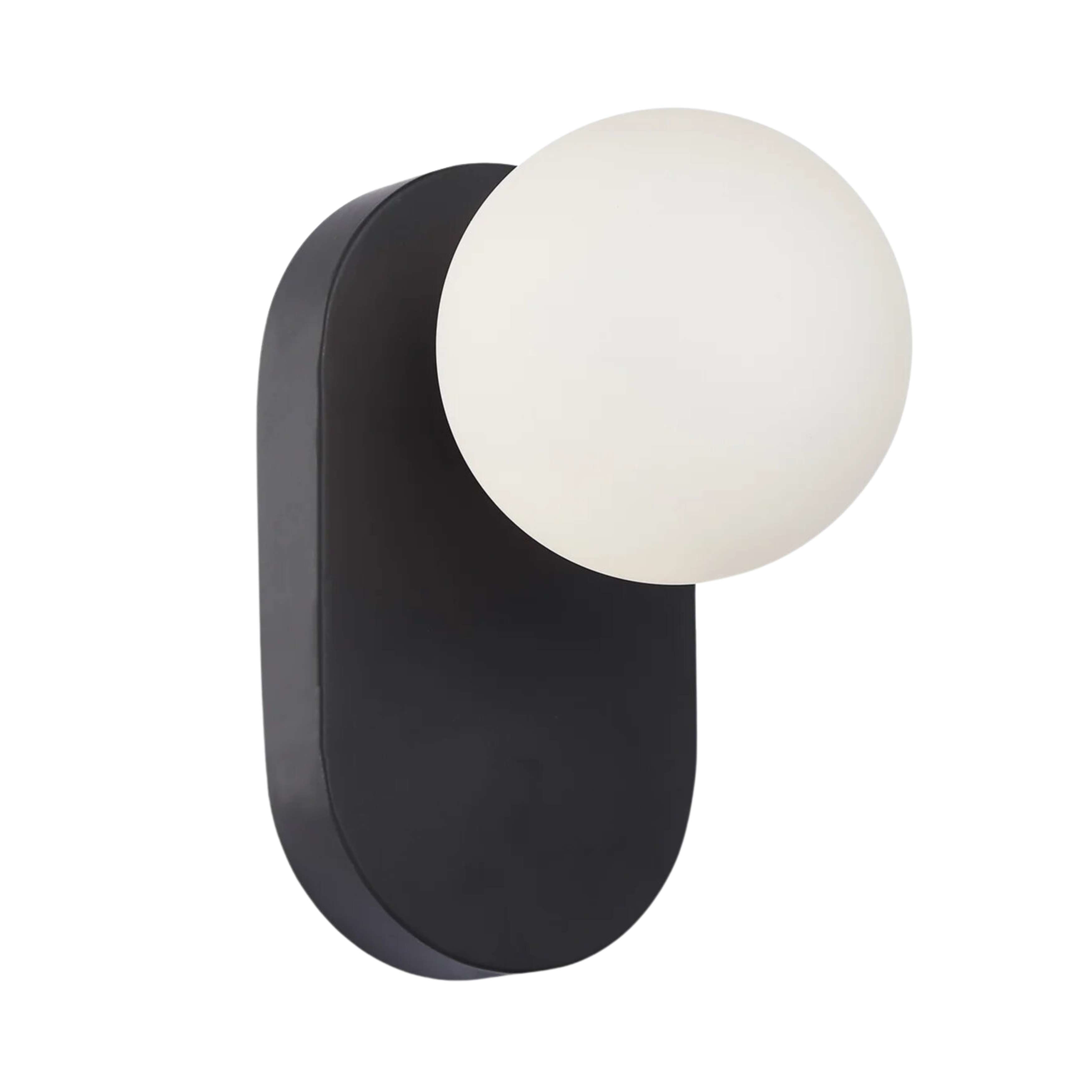 Roseburg Opal Glass Black Oblong Wall Light