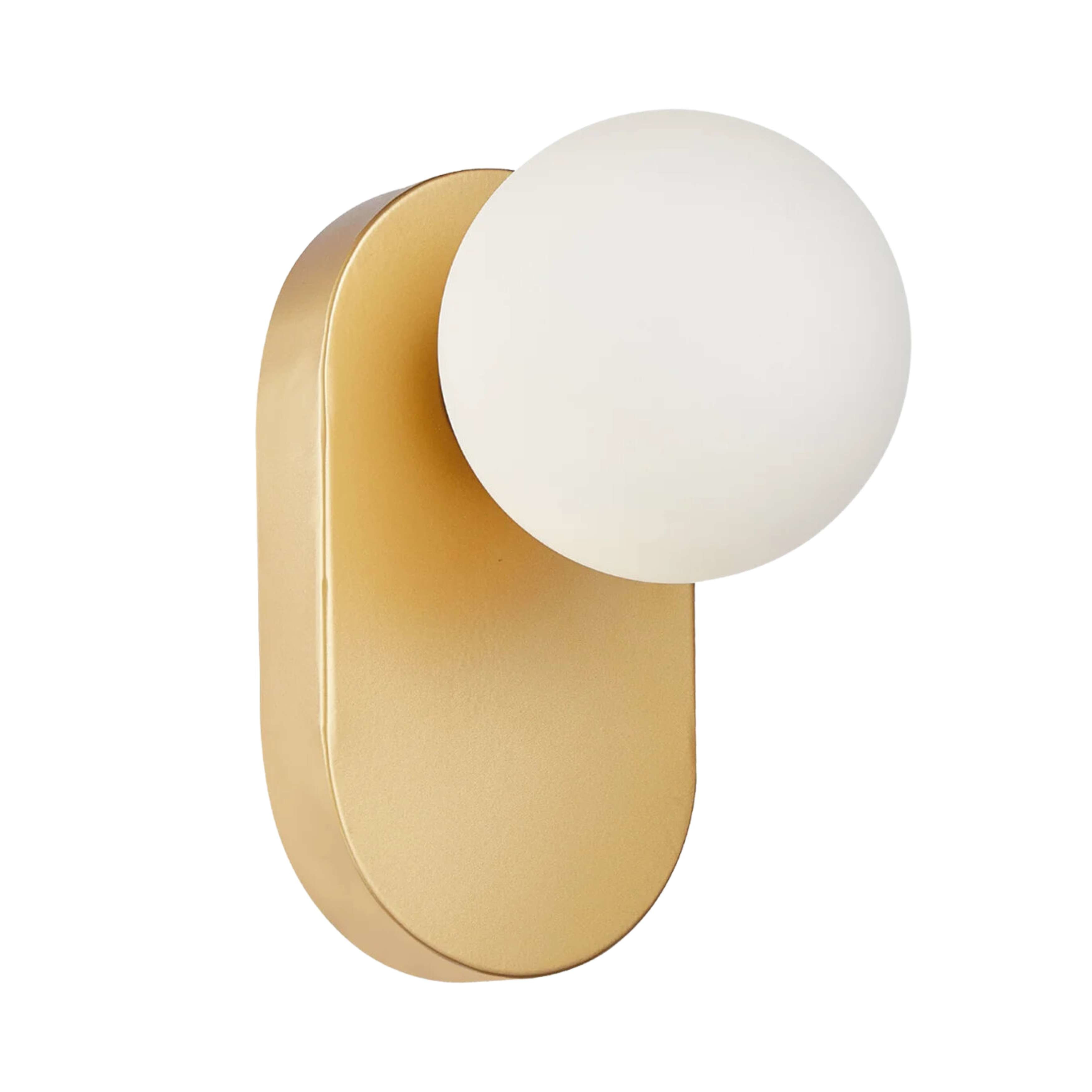 Roseburg Opal Glass Gold Oblong Wall Light