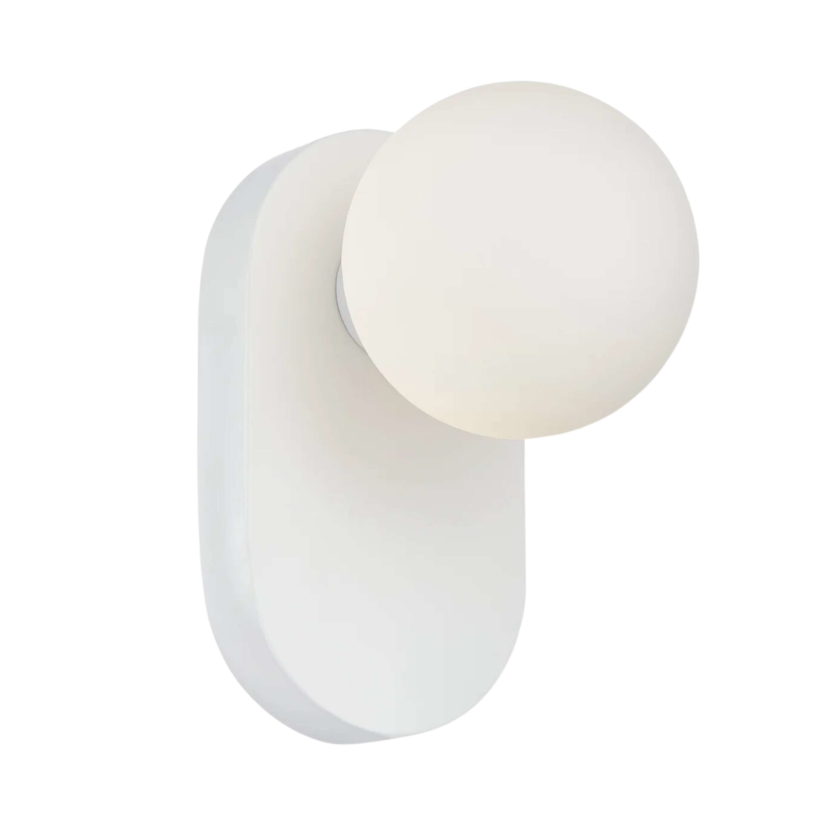 Roseburg Opal Glass White Oblong Wall Light